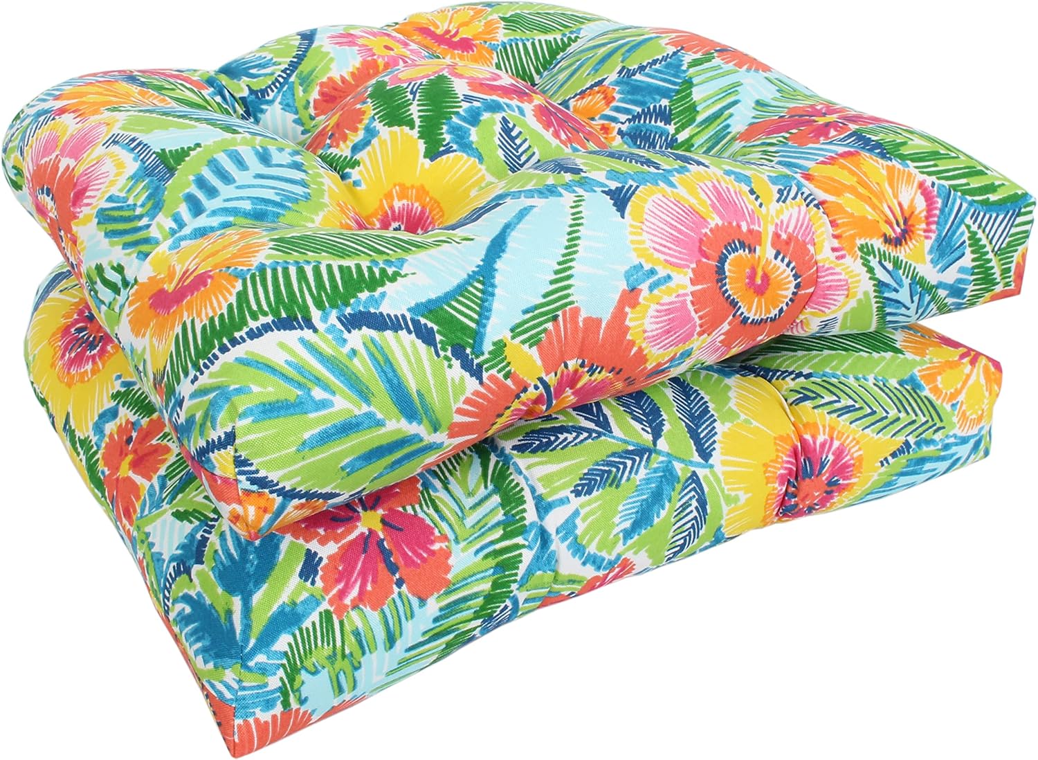 RULU Set of 2 19"x19"x4" Pensacoal Multi Outdoor/Indoor Wicker Seat Cushions