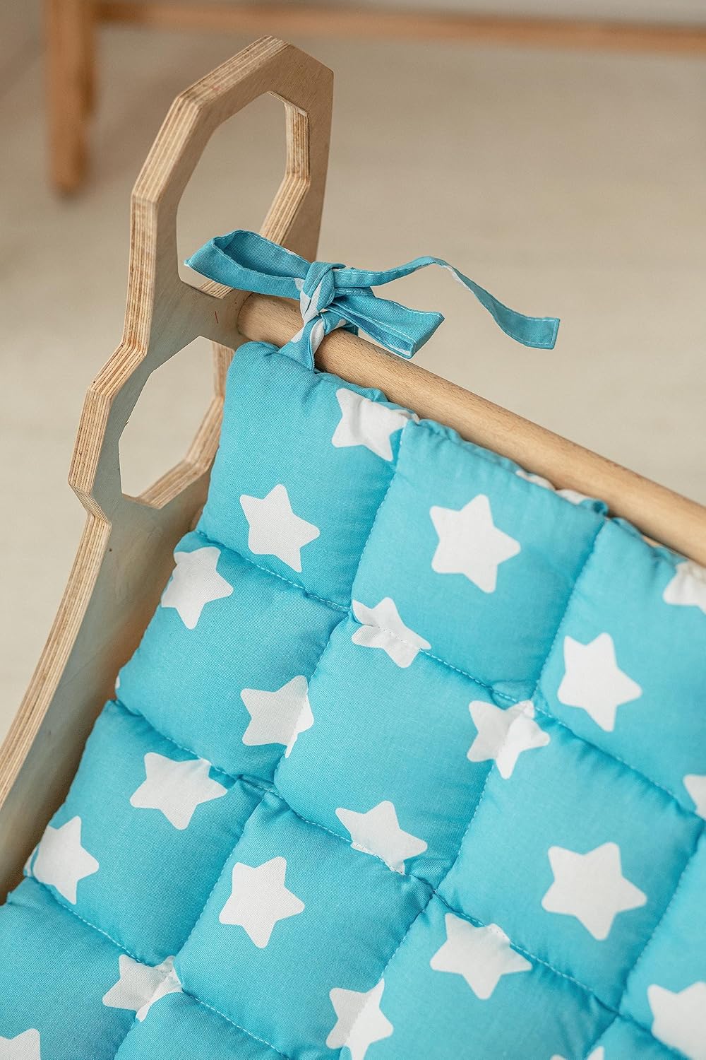 WOOD&ROOM Wooden Climbing Arch with Cushion - Baby Climber Rocker - Indoor Wooden Arch Rocker with Pillow - Climbing Arch for Toddlers 1-3 - Wooden Arch Rocker for Toddlers - Montessori Bridge