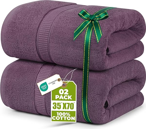 Utopia Towels Jumbo Towel Set Plum 90 x 180 cm