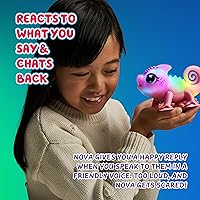 Vista 6 de Little Live Pets Nova The Li'l Chameleon, juguete interactivo iluminado para mascotas con más de 30 sonidos y detección de ritmos, juguetes