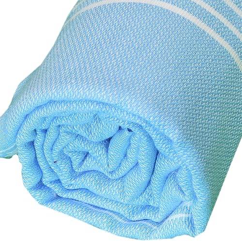 Miniatura 7 de Bersuse 100% algodón - Cobija Anatolia XL Toalla turca - Tina, playa Fouta Peshtemal multiusos para cama o sofá, cubierta de mesa o tapete de picnic