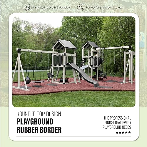 Miniatura 2 de Playsafer Borde de goma flexible entrelazado de 4 pies para parques infantiles (paquete de 15, terracota)