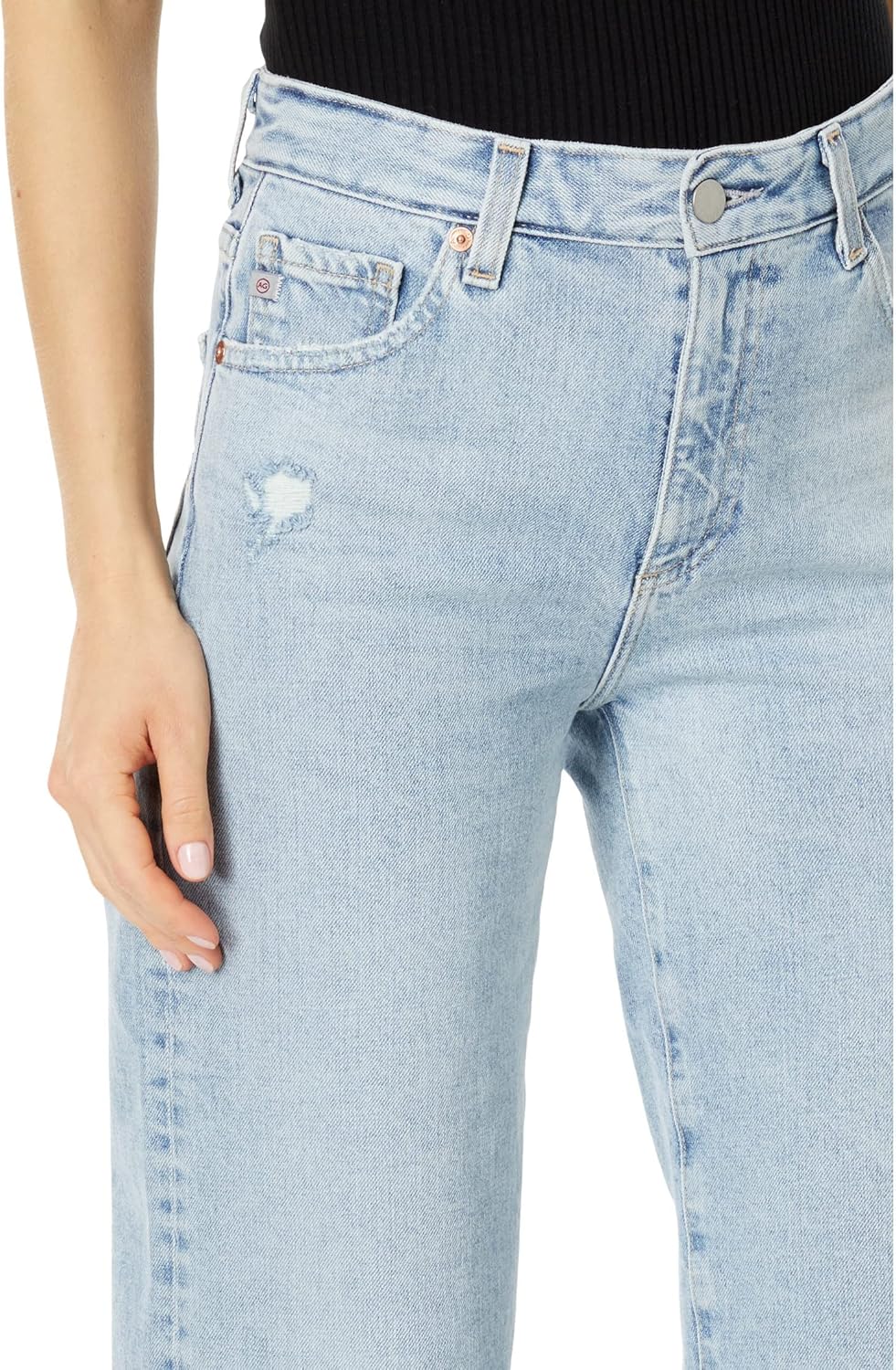 AG Adriano Goldschmied Womens Saige High Rise Straight Wide Leg Crop Jean - Image 3