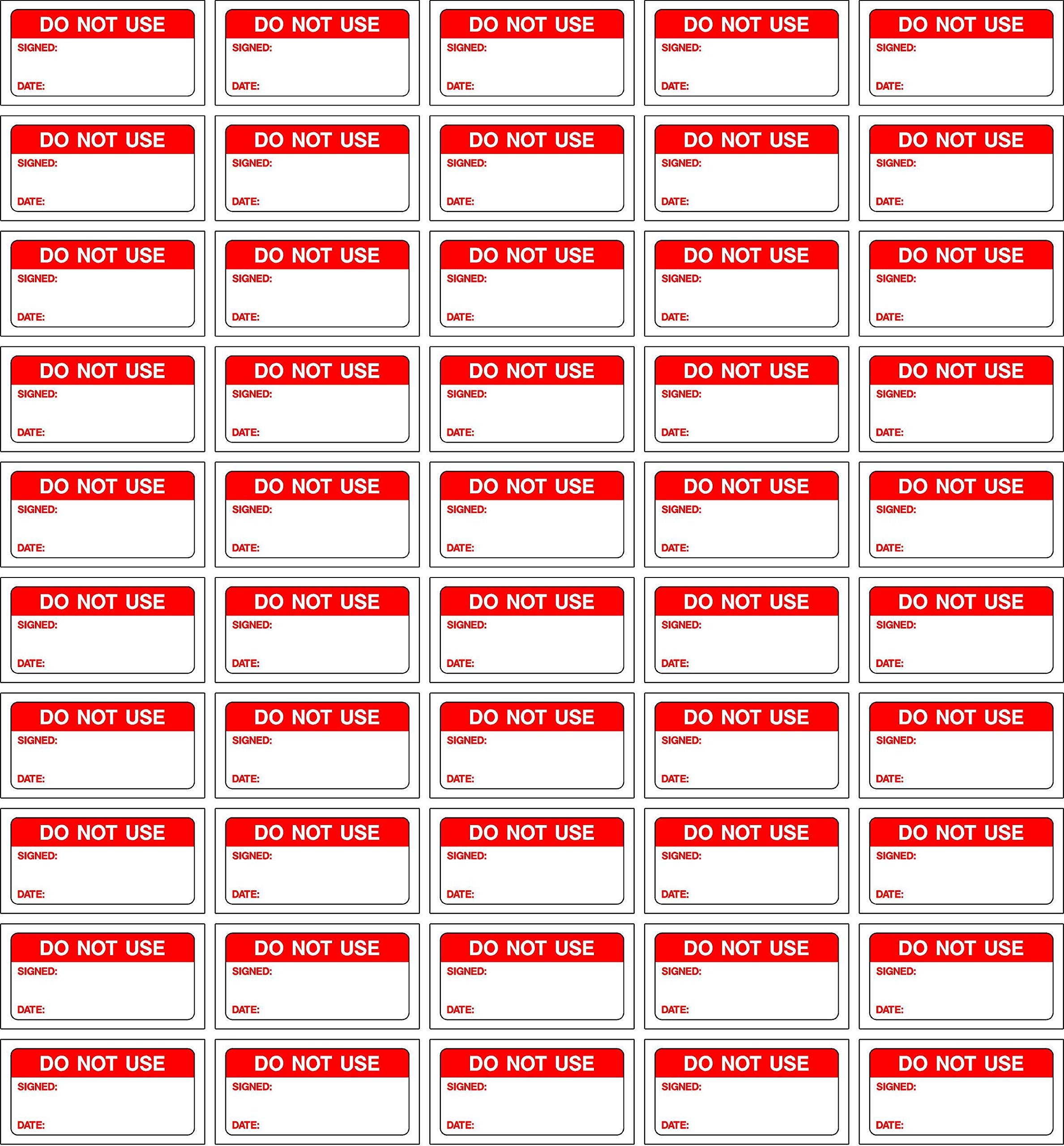 Quality control labels Do not use signed and date - 50 Stickers 40mm x 20mm