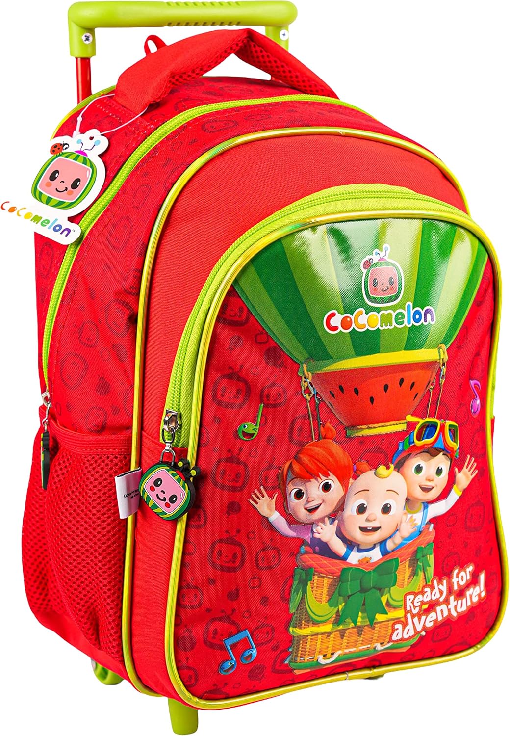 Girls & Boys School Trolley Bag 13" Red & Green Rolling