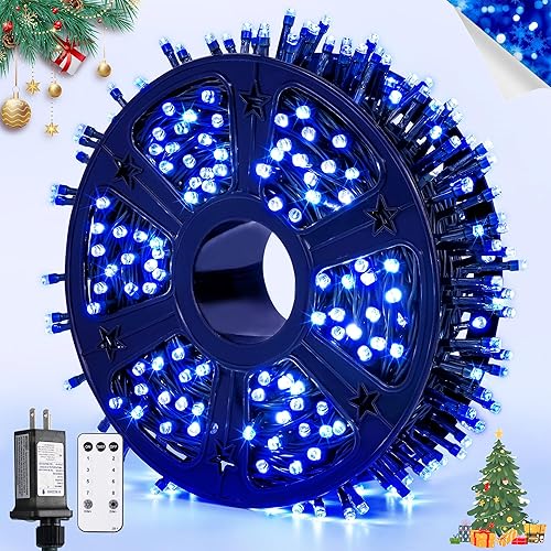 Miniatura 10 de JMEXSUSS 400 luces LED de Navidad para decoraciones al aire libre, 132 pies, luces multicolor para árbol de Navidad con control remoto, luces de