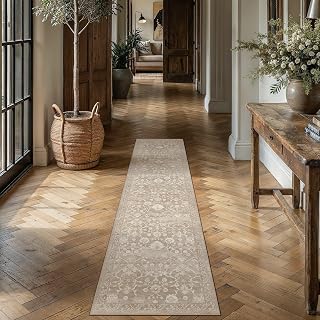 HUGEAR 2x8 Beige Neutral Runner Rugs Washable Rug Carpet