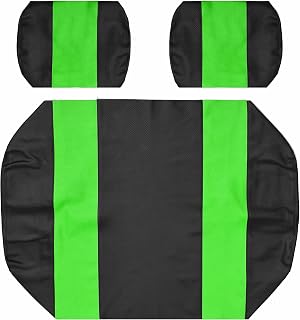 Seat Cover Replacement for Yamaha G-16/G-22 Golf Cart - Front Bench Seat - Premium Marine Vinyl - 5 Panel Stitching - Staple On Installation - Two-Tone Golf Cart Seat Covers (Black & Lime Green)