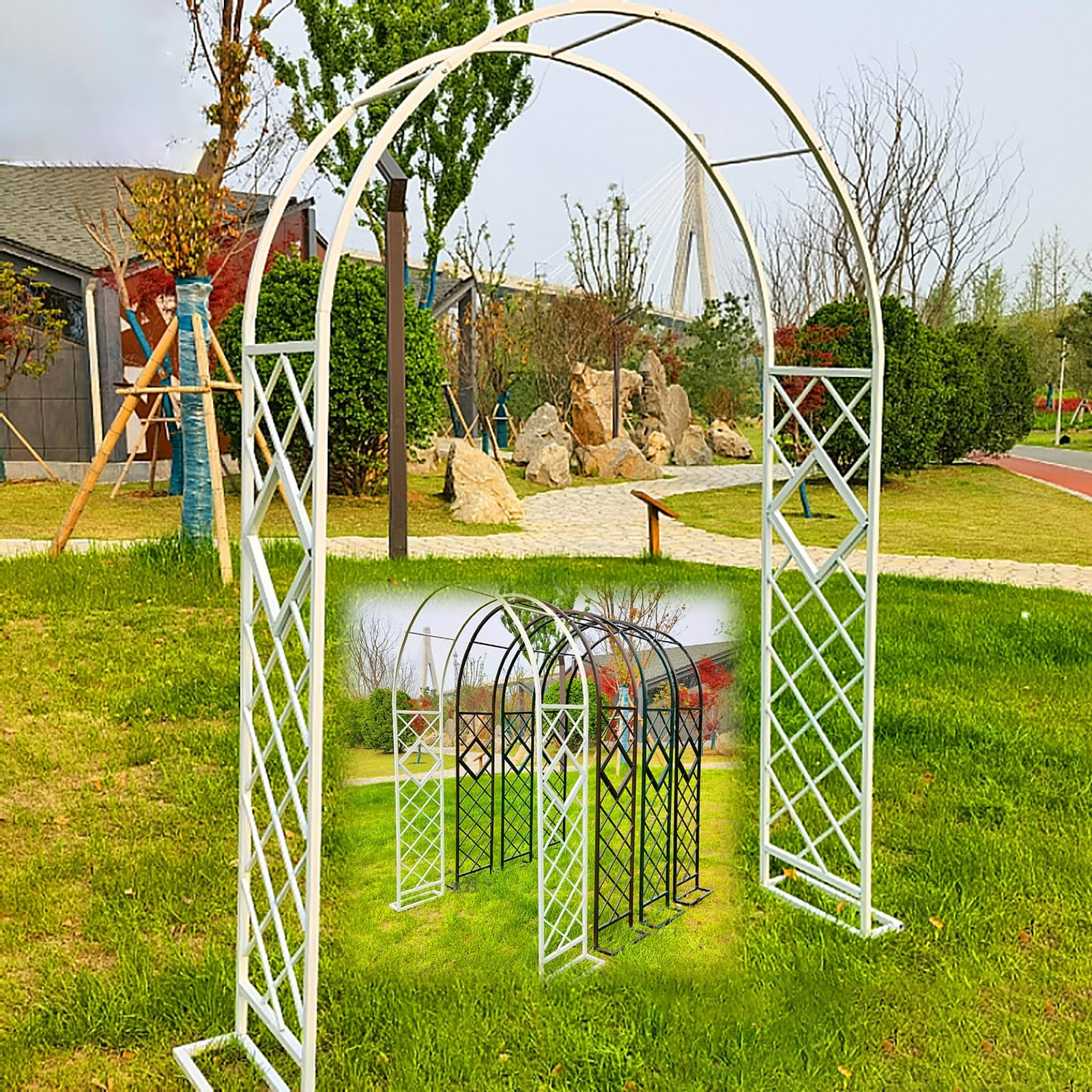 Pergola de jardin en acier pour embellir vos fêtes en plein air et mariages