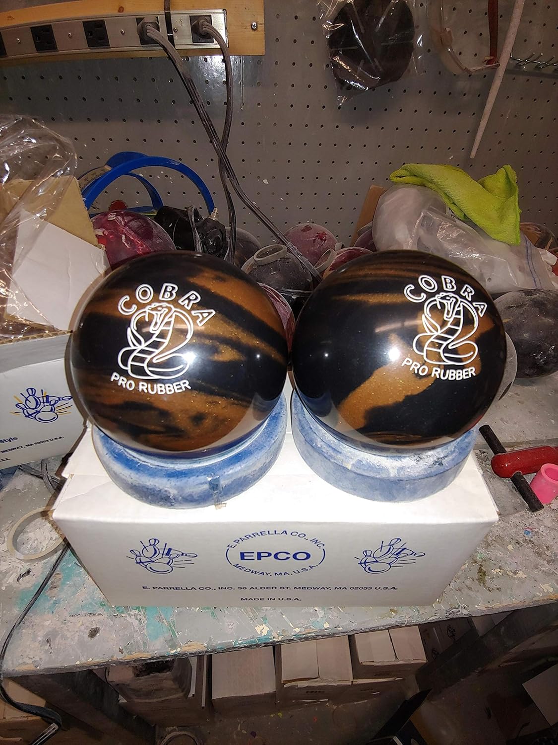 5 Pin Bowling Balls (Pair of 2) Cobra Bronze and Black 4 7/8 36