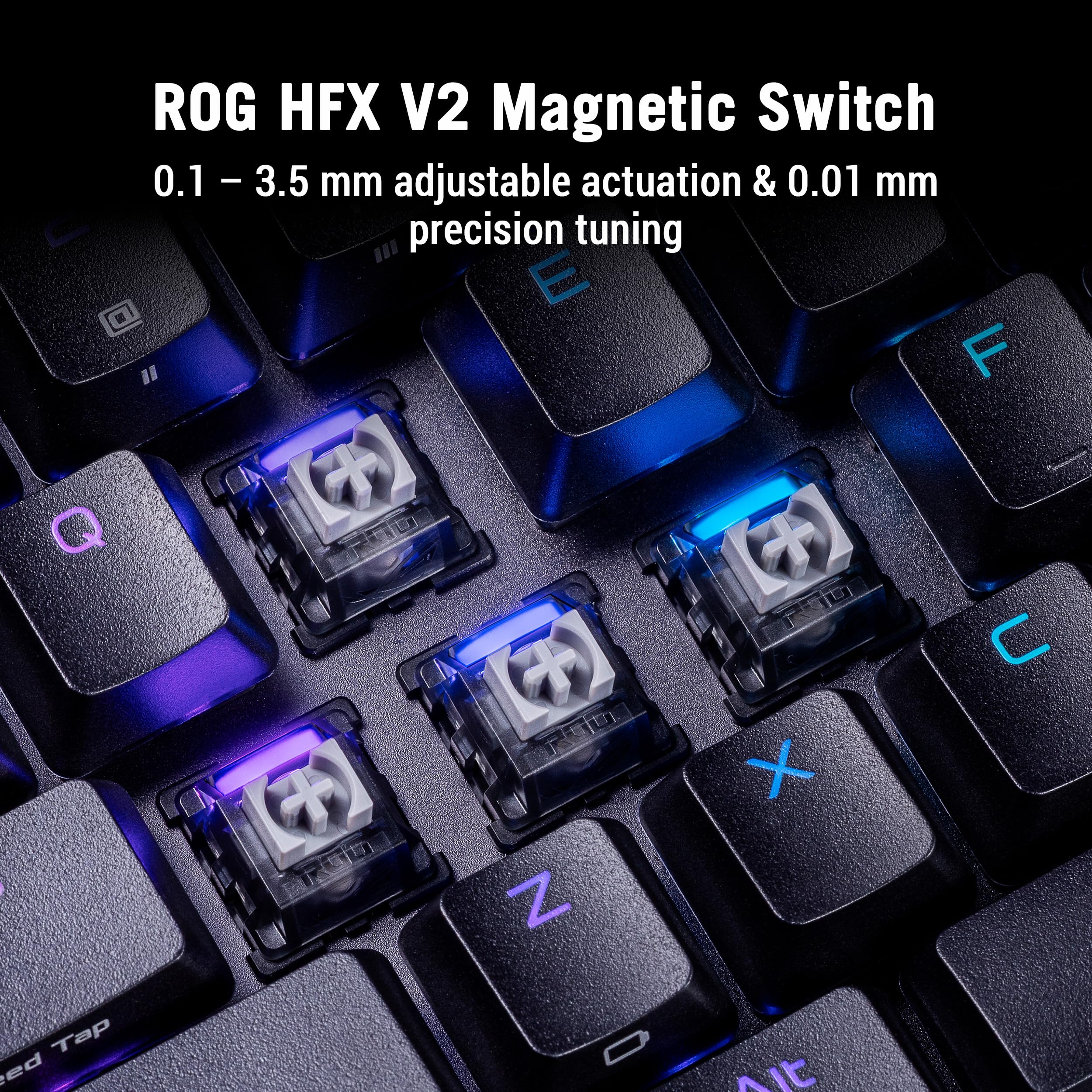 ROG Falcata - Clavier Gaming Split 75%, switches magnétiques HFX V2, AZERTY | Clavier sans fil ergonomique split, doté de switches magnétiques Hall effect, Rapid Trigger et de dispositions polyvalentes