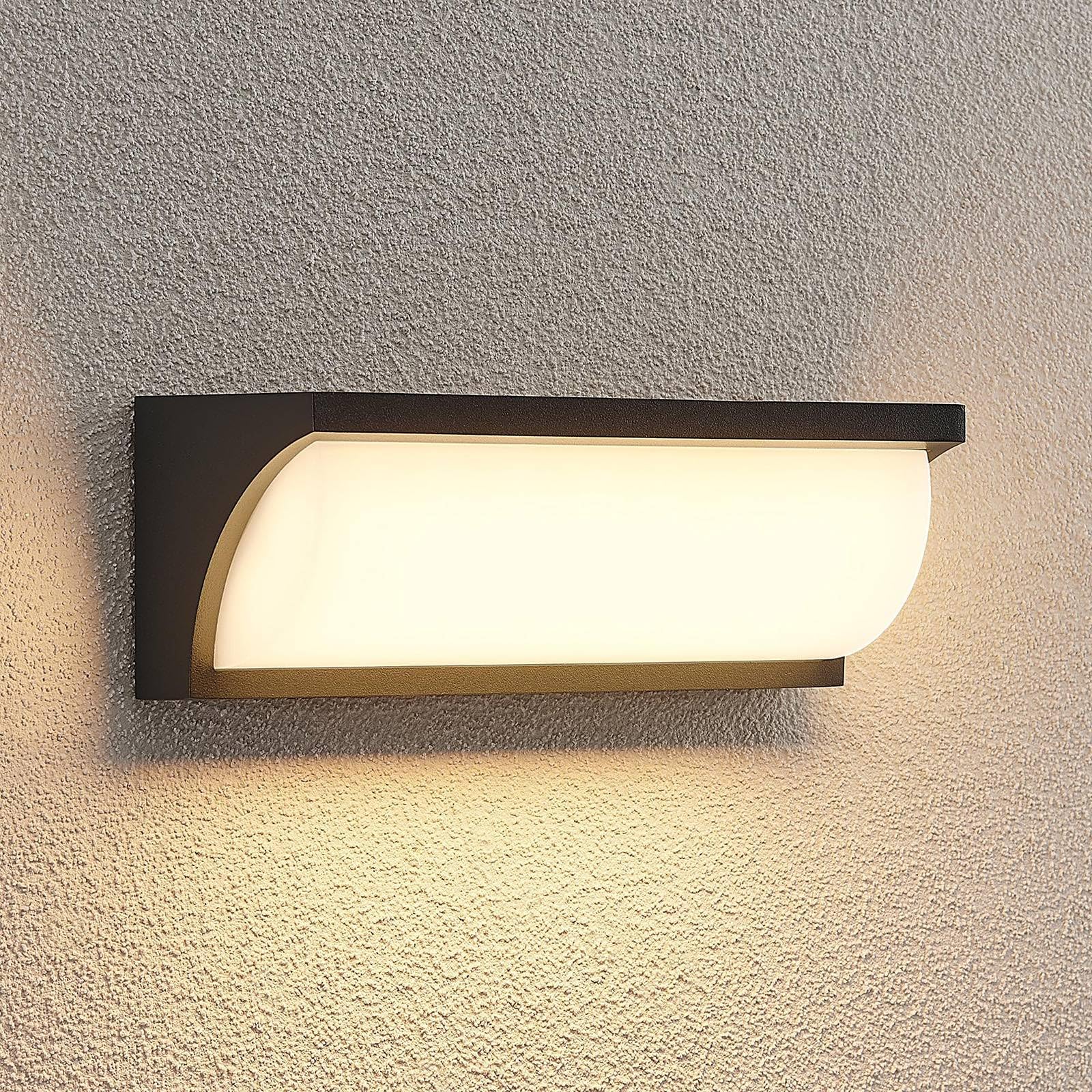 Lucande Bombillas LED aplique de pared exterior en antracita, blanco | luz de exterior ip65 estanco al polvo y a chorros de agua, moderno, 2700 k blanco cálido para terraza, balcón