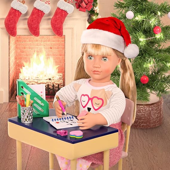 Our Generation Brilliant Bureau Desk Set for 18-Inch Dolls Home, Home Desk