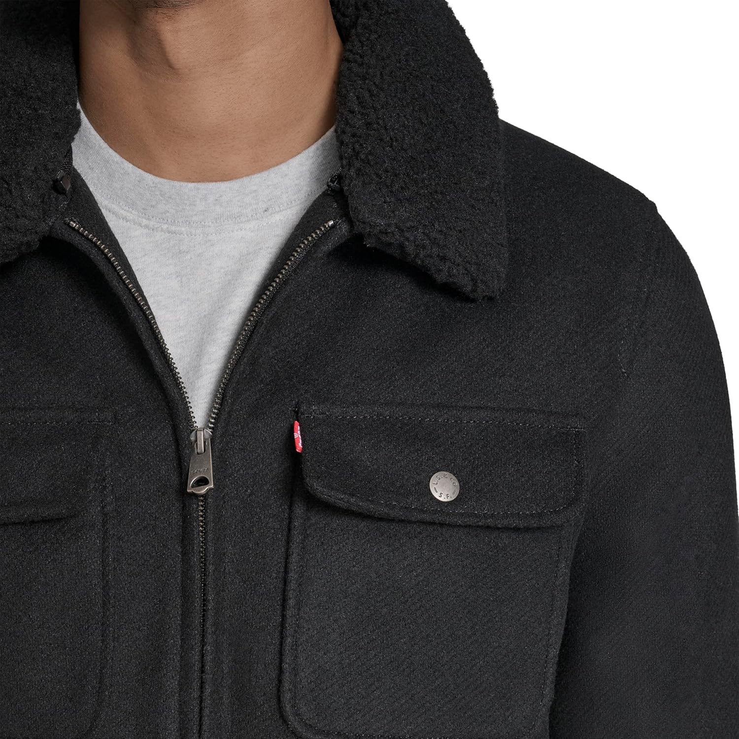 Levi's mens Wool Blend Depot Jacket With Sherpa Collar - Image 5