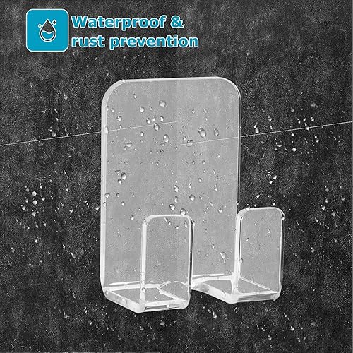 Miniatura 4 de UKCOCO Soporte adhesivo para maquinilla de afeitar, 3 piezas de montaje en pared, ganchos de ducha, soporte de teléfono para enchufe, toalla,