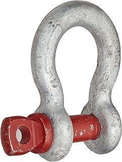 Crosby 1018491 Carbon Steel G-209 Screw Pin Anchor Shackle, Galvanized, 4-3/4 Ton Working Load Limit, 3/4