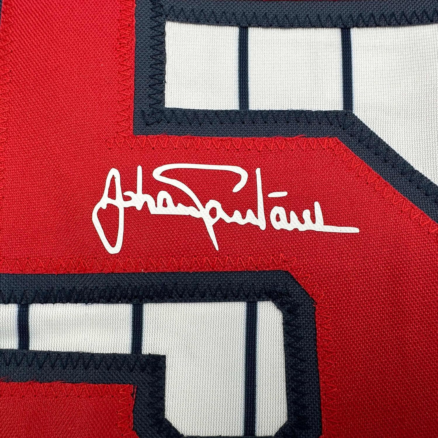 Facsimile Autographed Johan Santana Minnesota Pinstripe Reprint Laser Auto Baseball Jersey Size Men's XL - Image 2