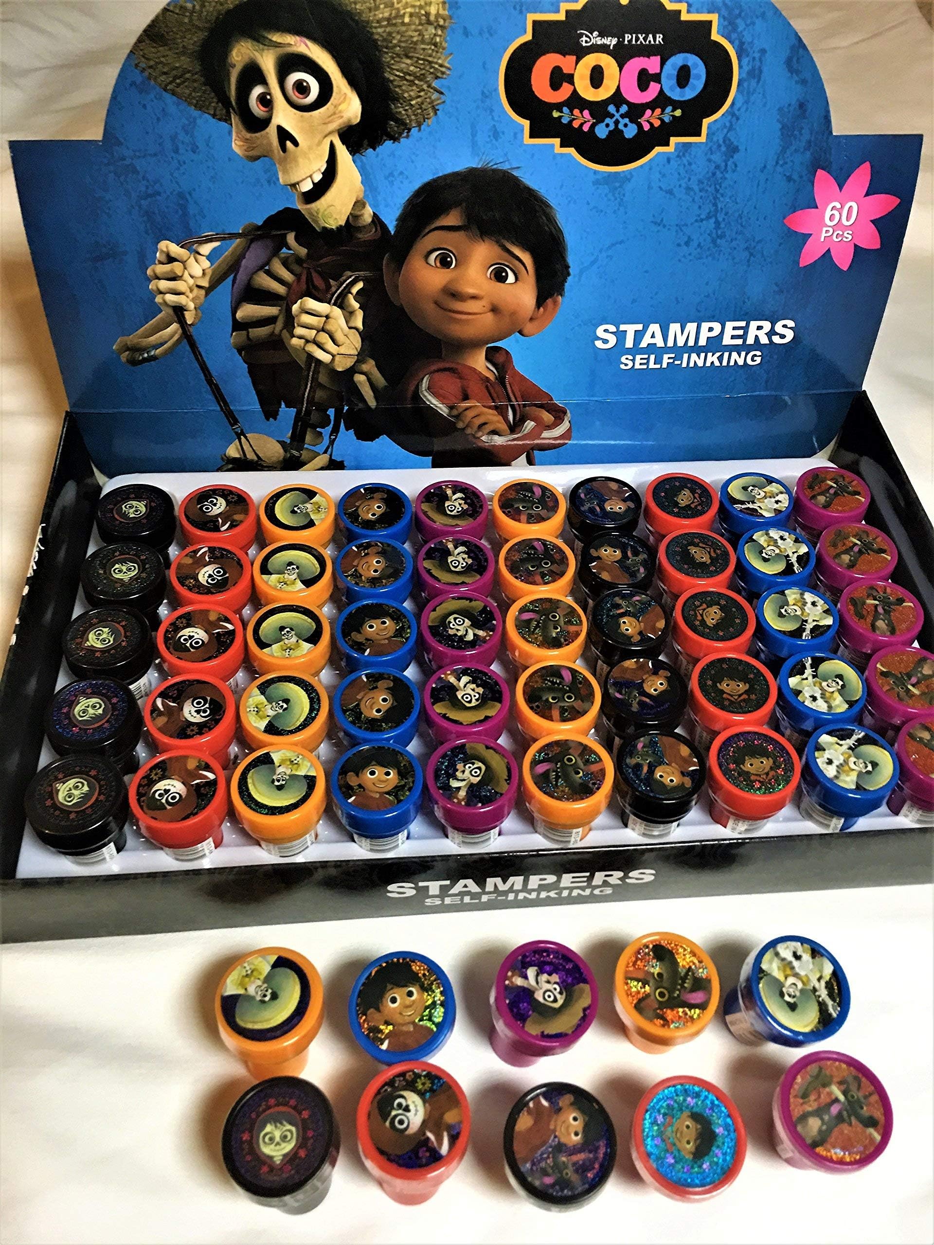 10 pcs Coco Pixar Self-Inking Stamps Stampers Pencil Topper Authentic Licensed