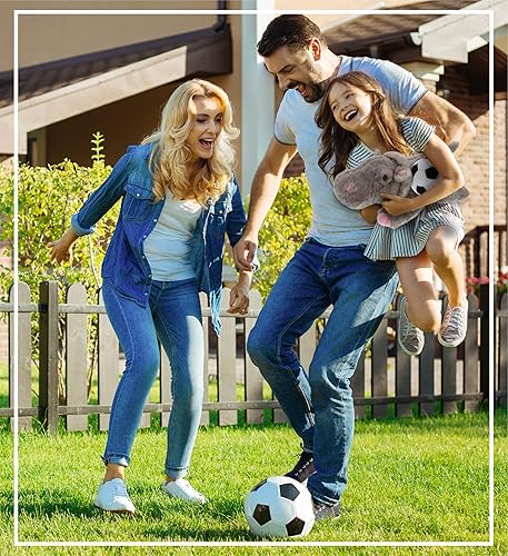 Miniatura 6 de DolliBu Hipopótamo de peluche con pelota de fútbol – Hipopótamo suave abrazable, adorable juguete de peluche para jugar, juguete de peluche súper