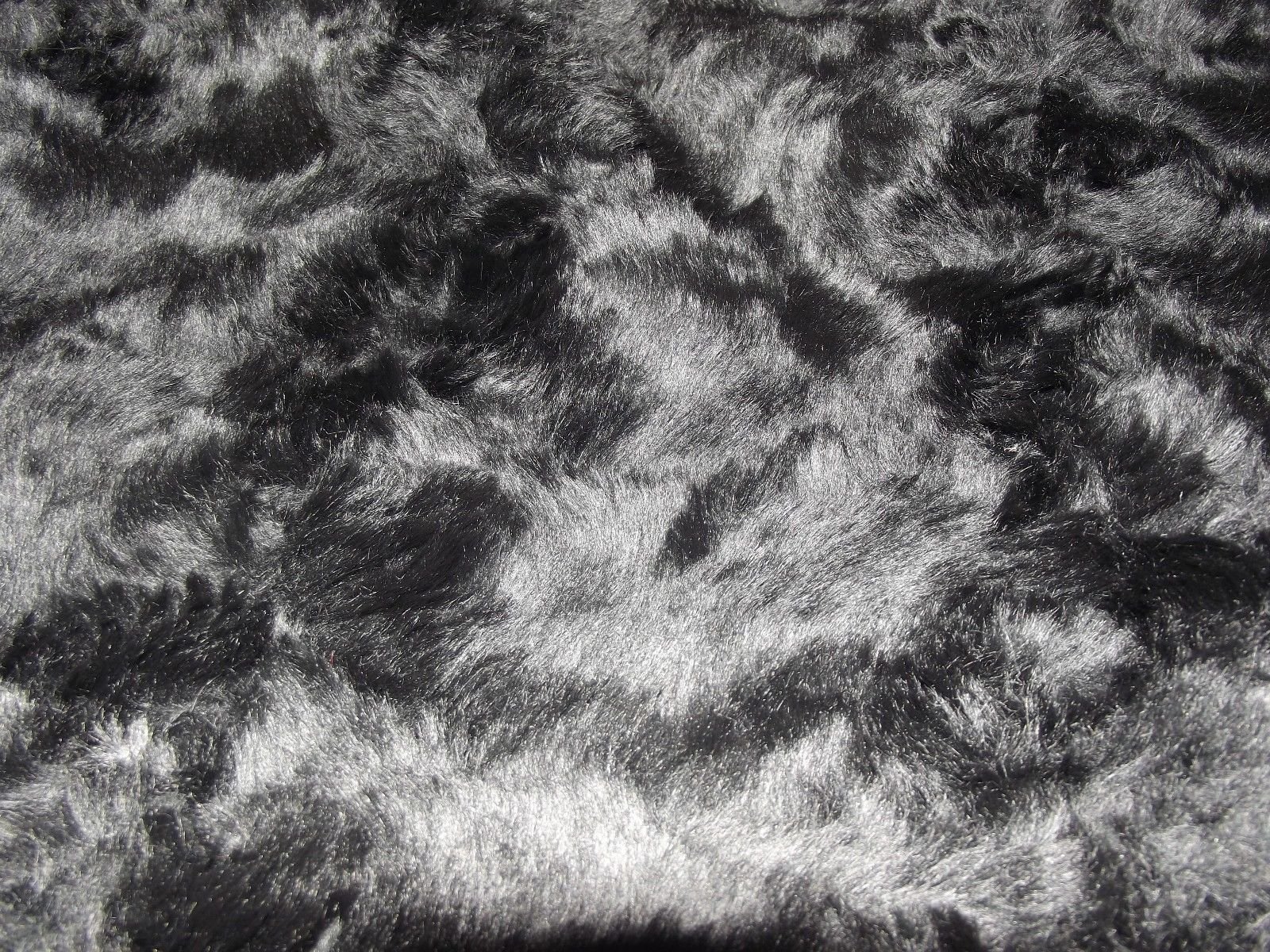 Super Luxury Faux Fur Fabric Material - Black Crush 300, 1Mtr - 150cmx100cm - 60"x39" in