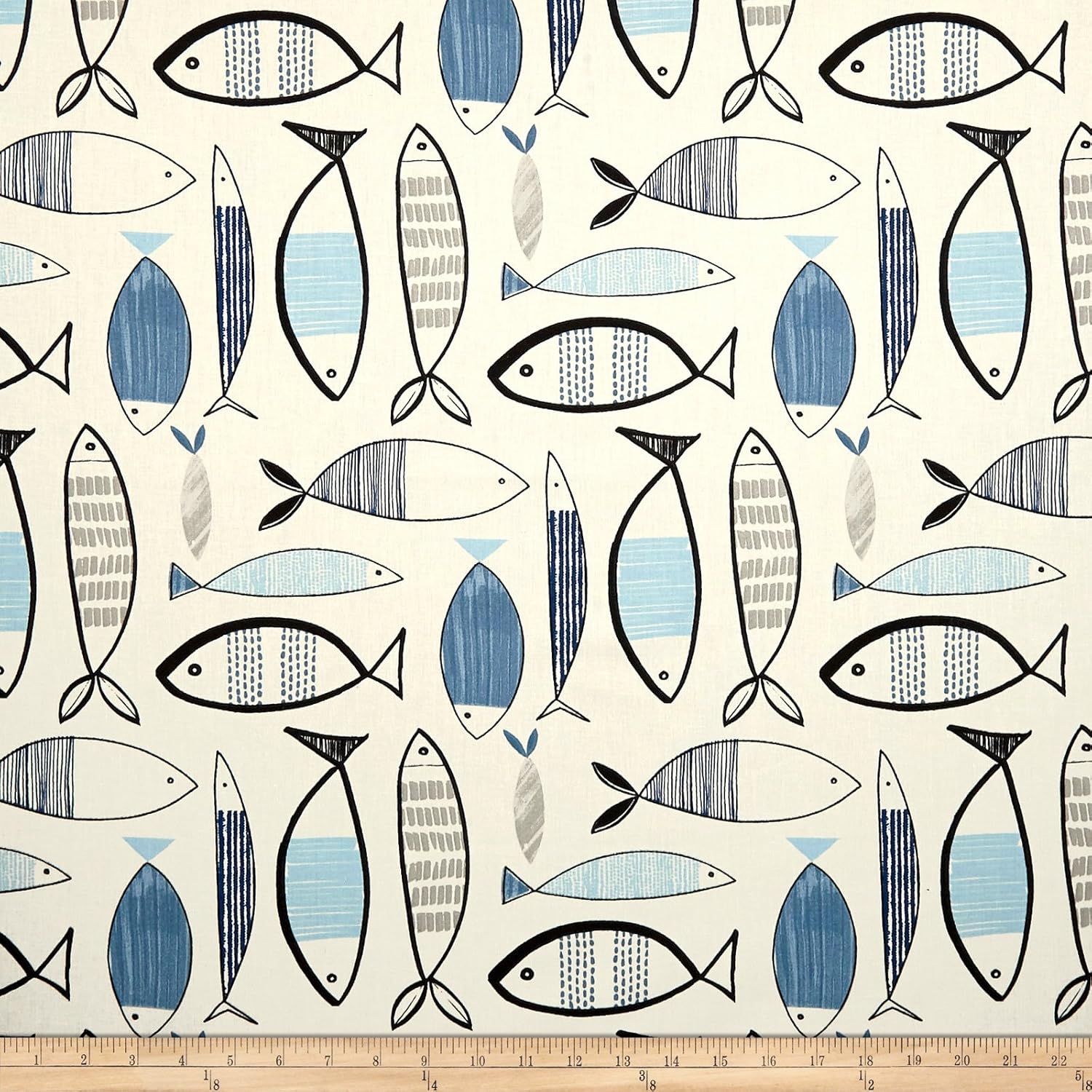 Stof Fabrics Stof Mer Eperlan Blue Fabric by The Yard Amazon.in Home