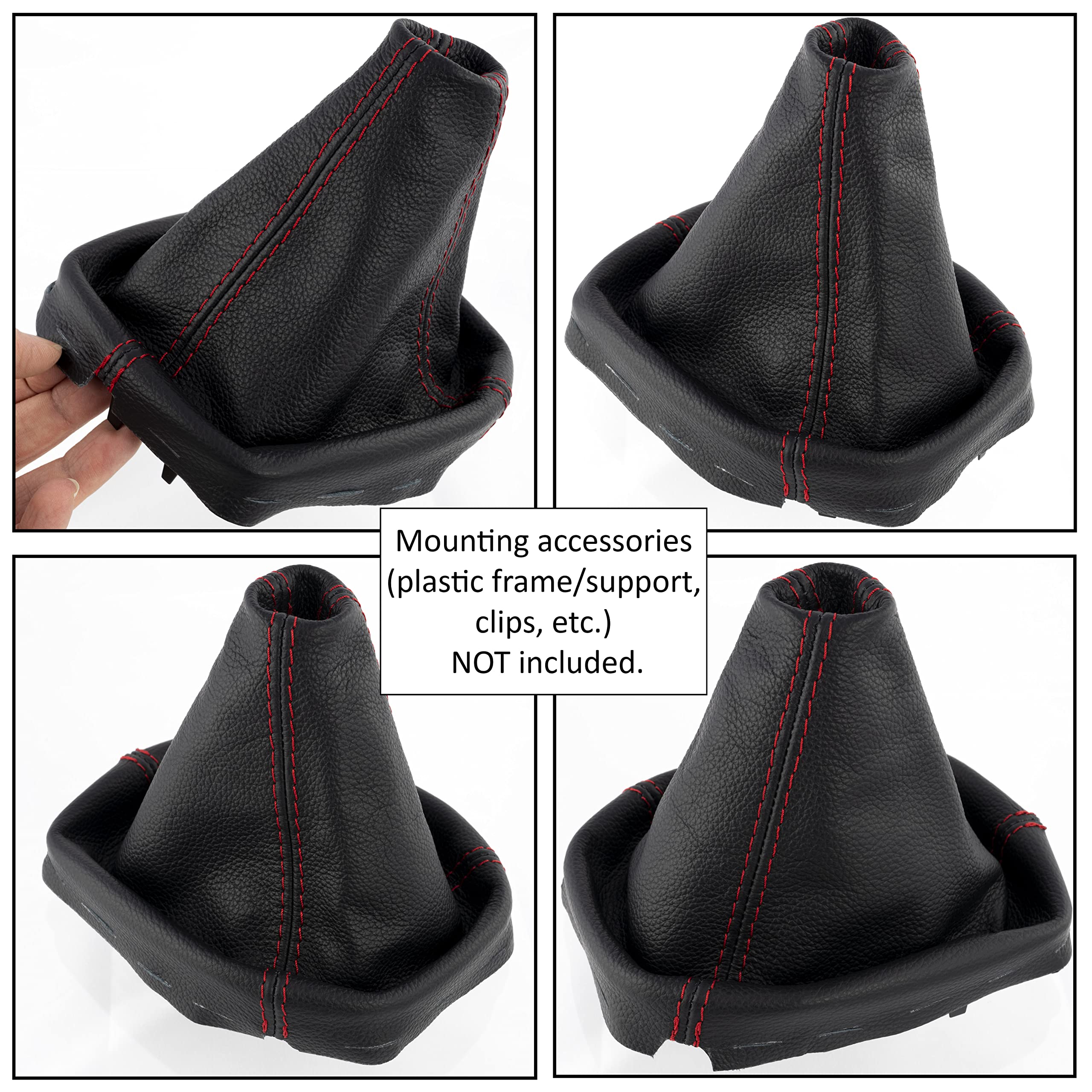 Soufflet Levier De Vitesse Cuir Véritable AERZETIX Renault Clio 4 2012-2019 Noir/Rouge