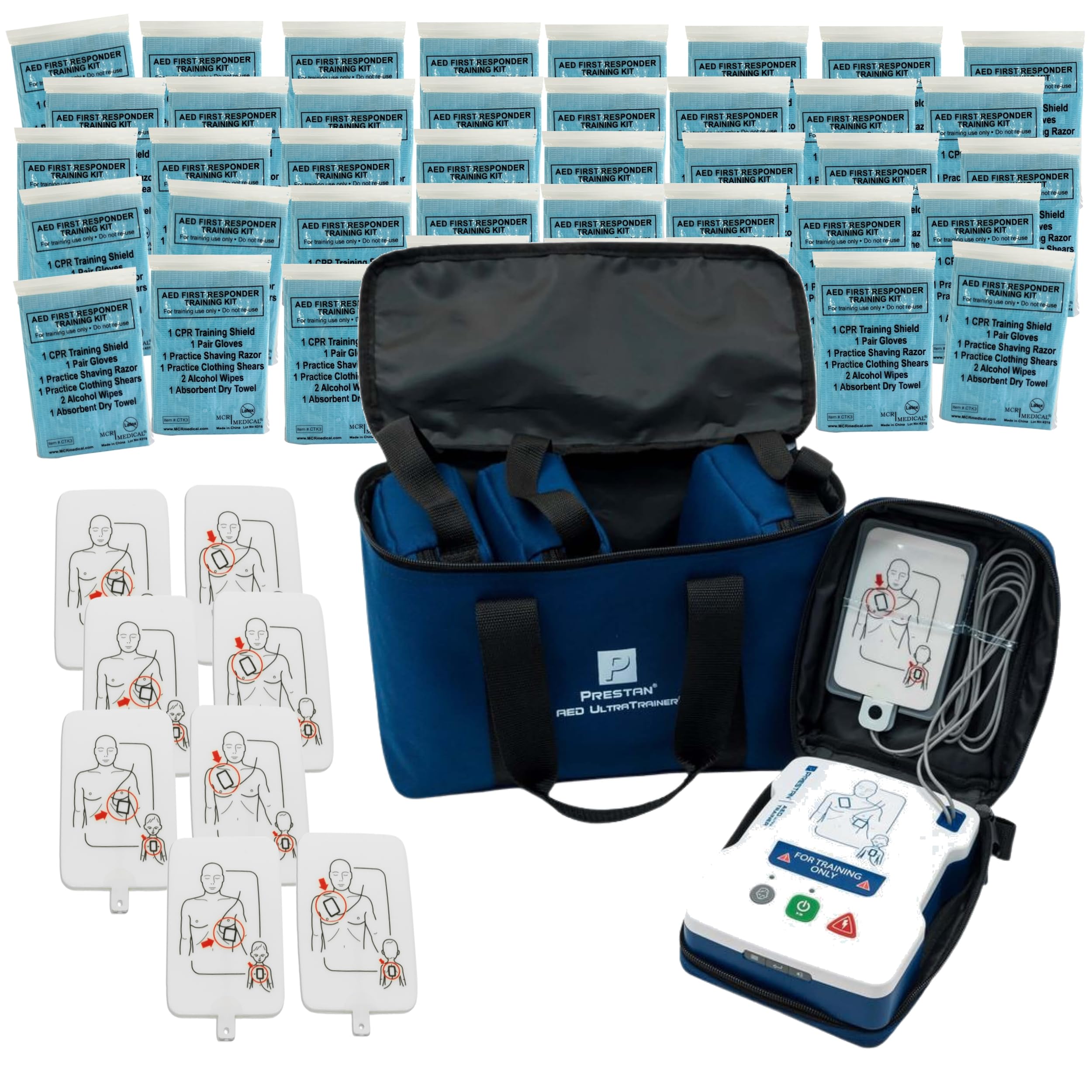 PRESTAN AED UltraTrainer 4-Pack &amp; 40 CPR Training Kits