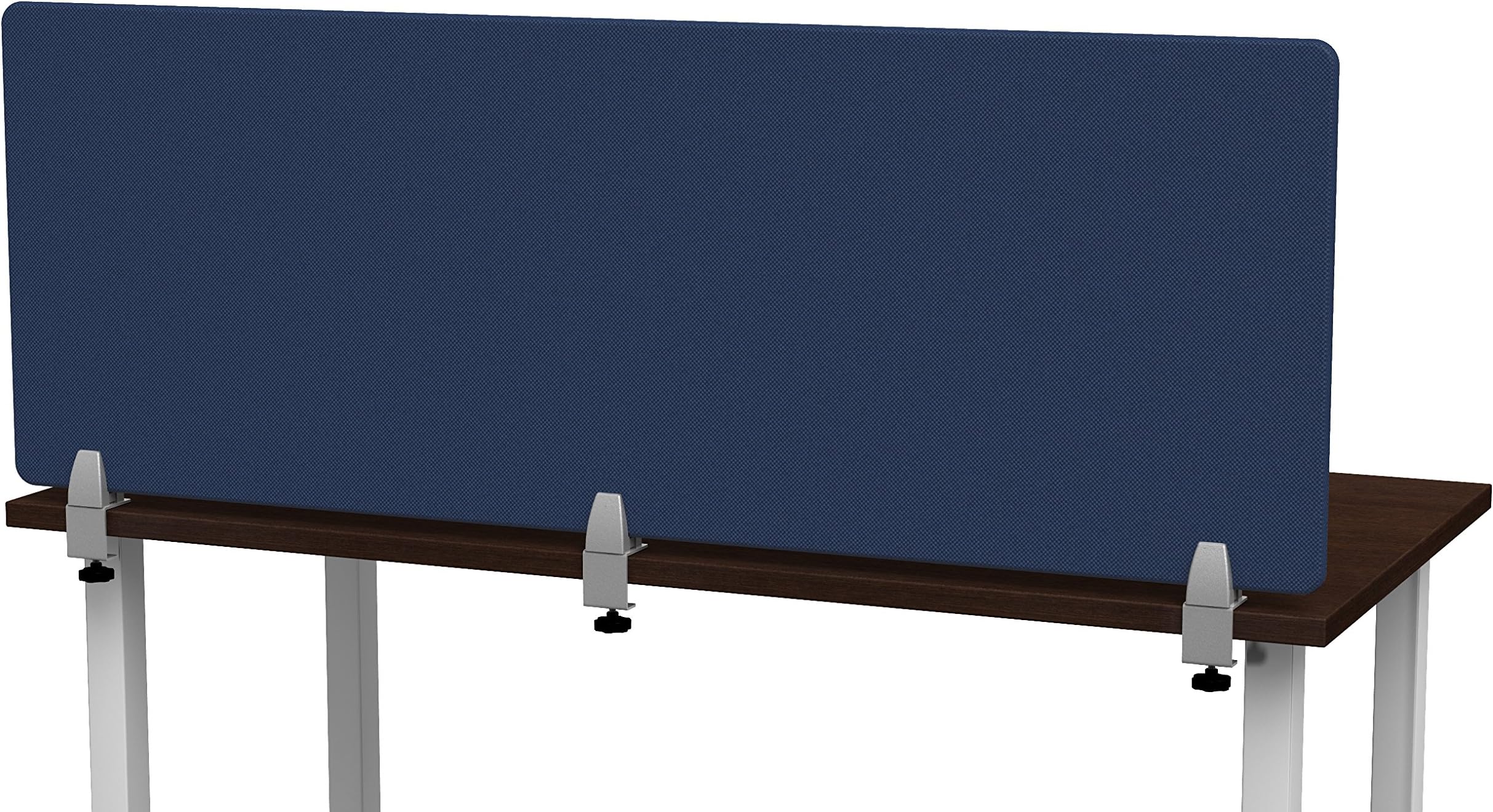 Merge Works Clamp 60 x 22 Acoustic Desktop Privacy Panel in Blue, Tackable Desk Divider