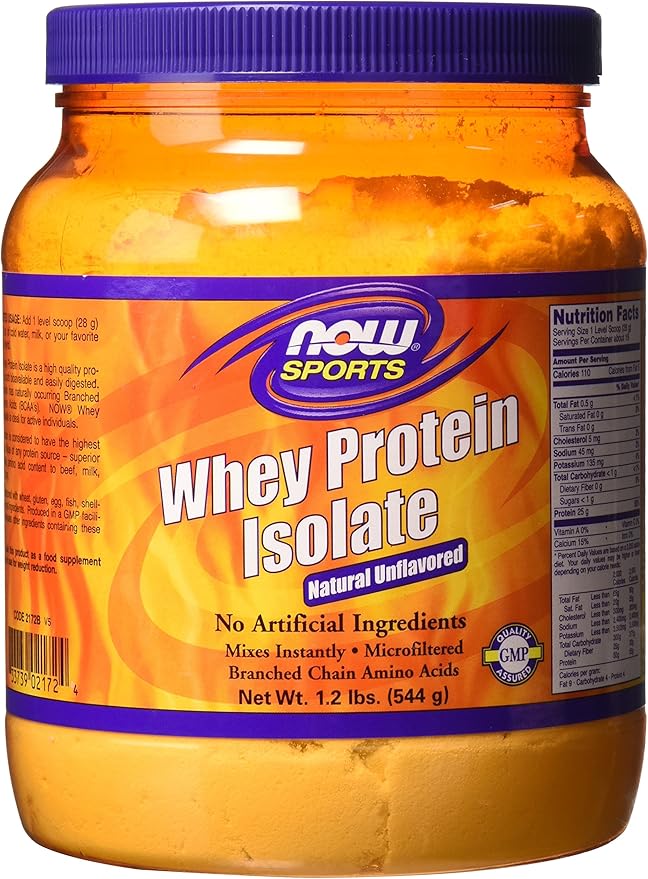 Now Foods, Whey Protein Isolate, Natural Unflavored, 1.2 lbs Amazon