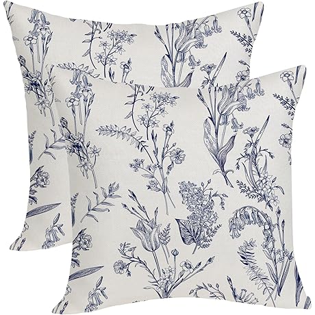 Spring Summer Pillow Cover 18x18 Pack of 2