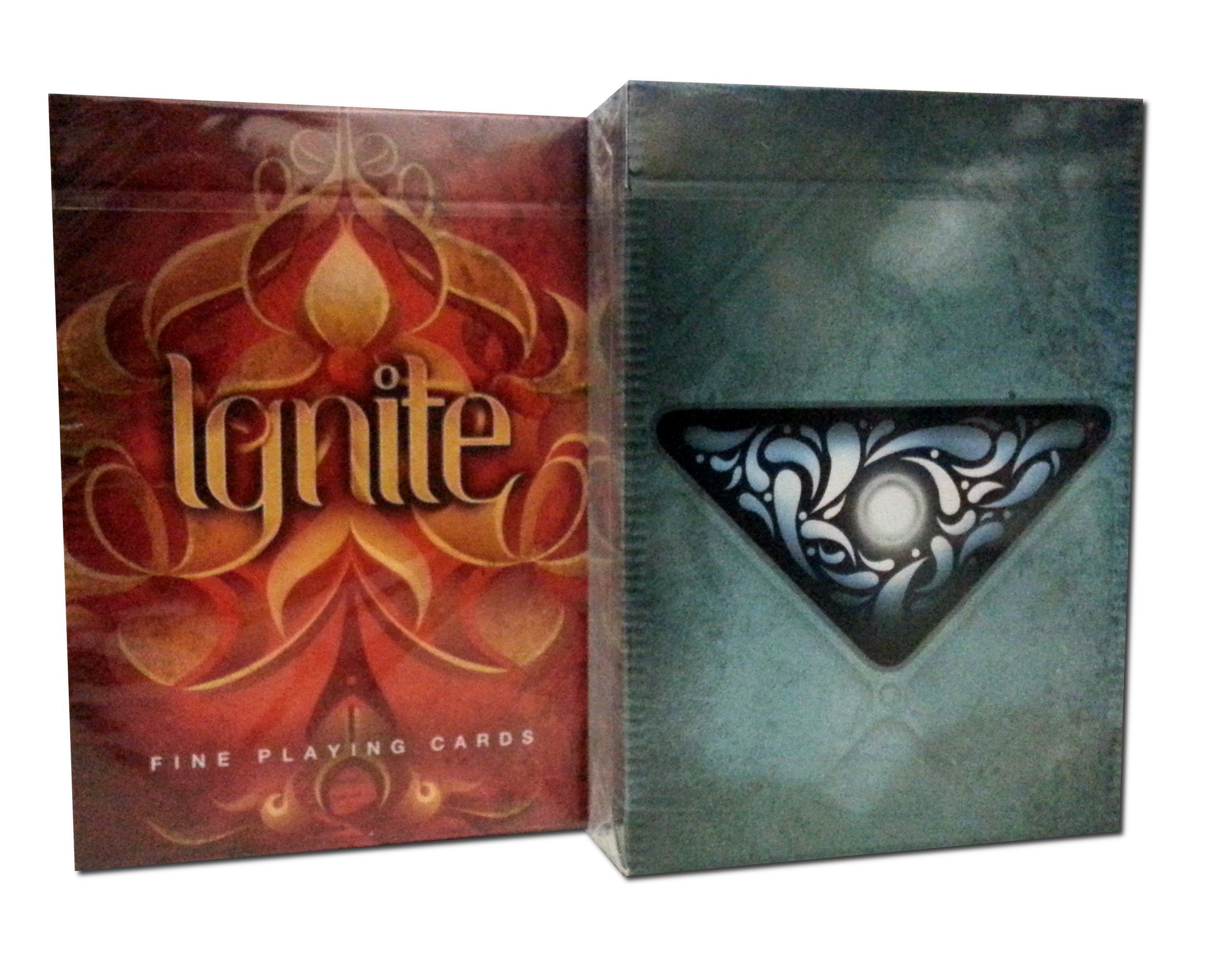 Lot 3 Fire and Water Ignite Fathom 2 Decks w/Pocket Calculator Playing Cards by Ellusionist Magic Cardist