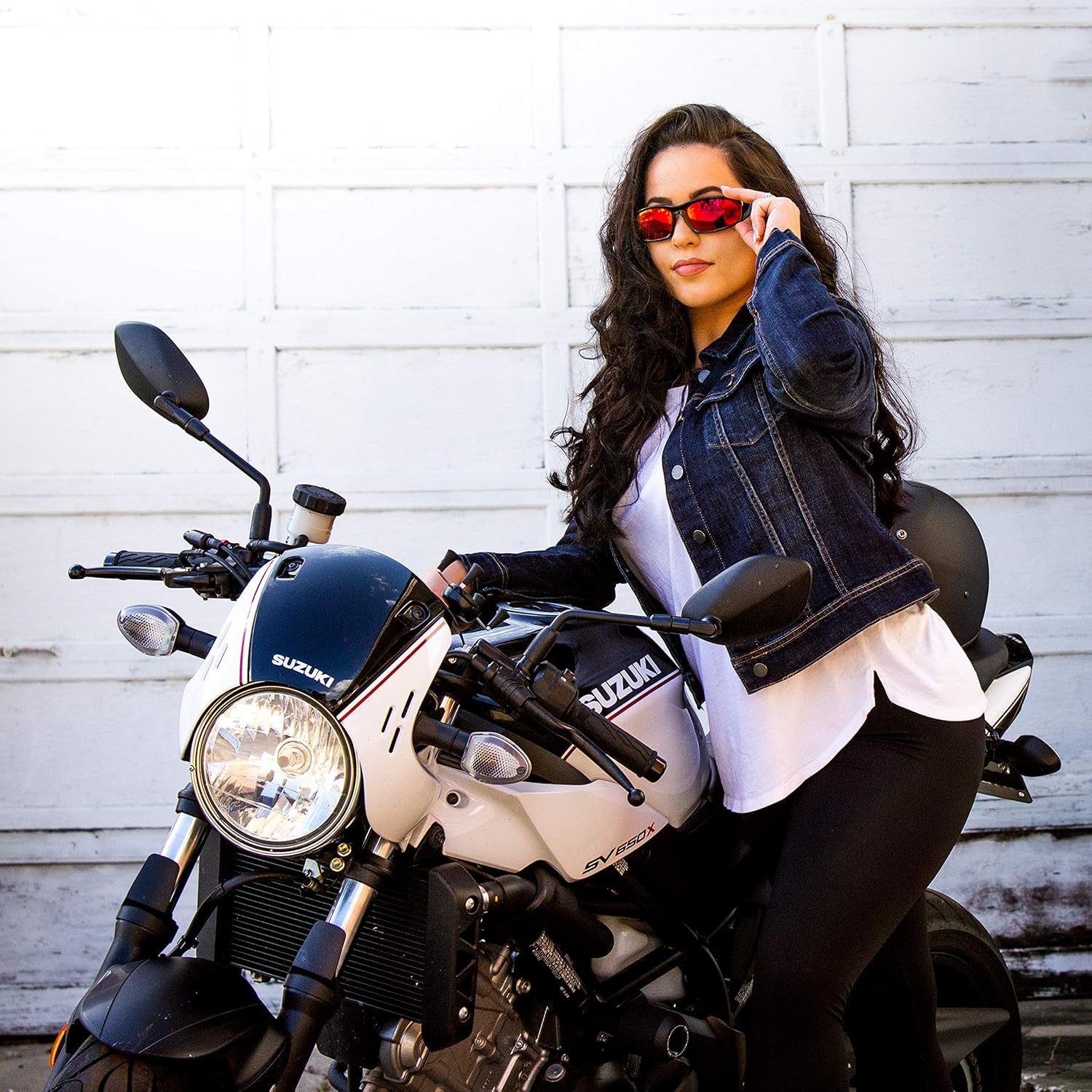 Birdz Eyewear Oriole Padded Motorcycle Riding Sunglasses Gloss Black Frame with Red G-Tech Reflective Lenses - Image 8