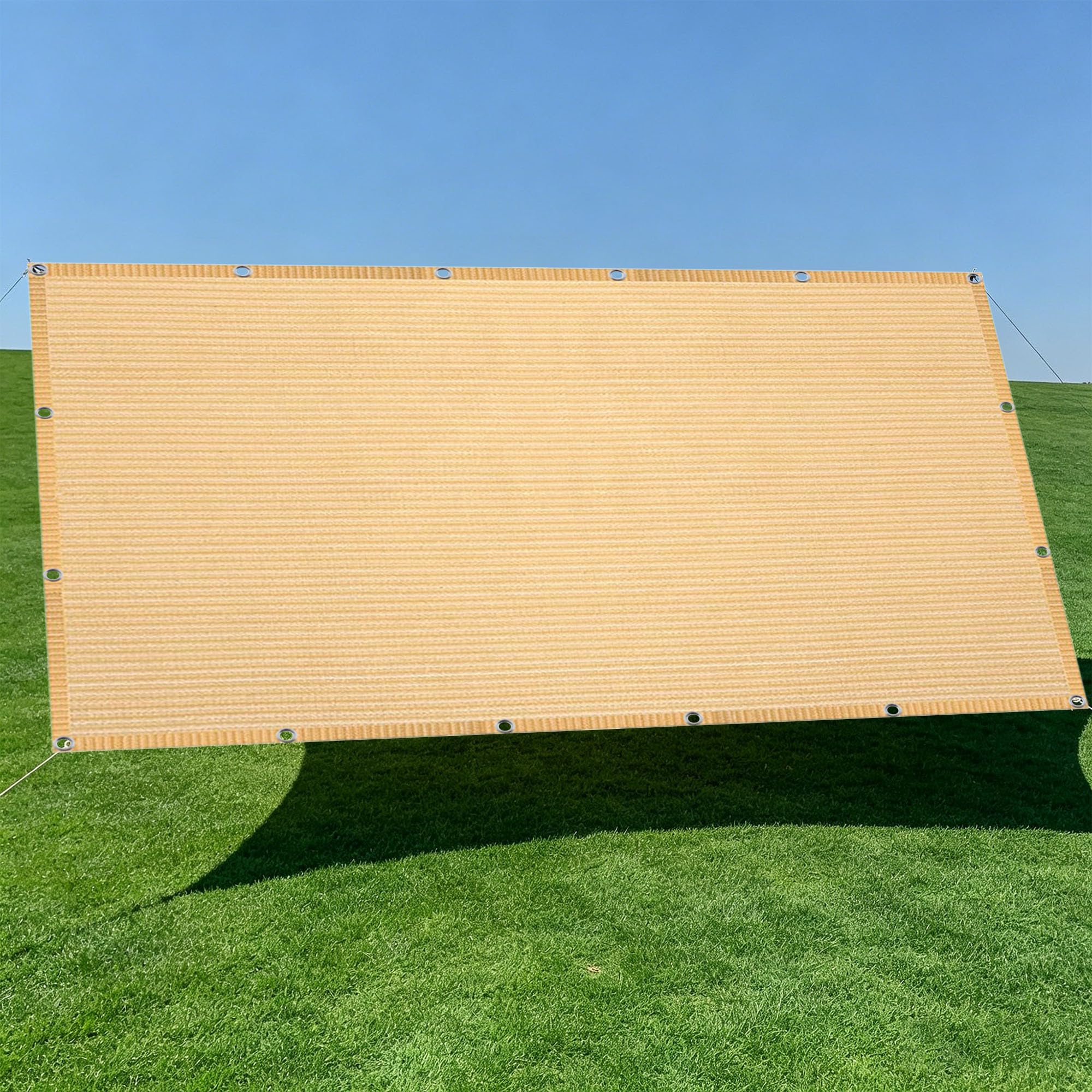 Voile d'ombrage crème 3.3x4m rectangulaire et perméable pour terrasse
