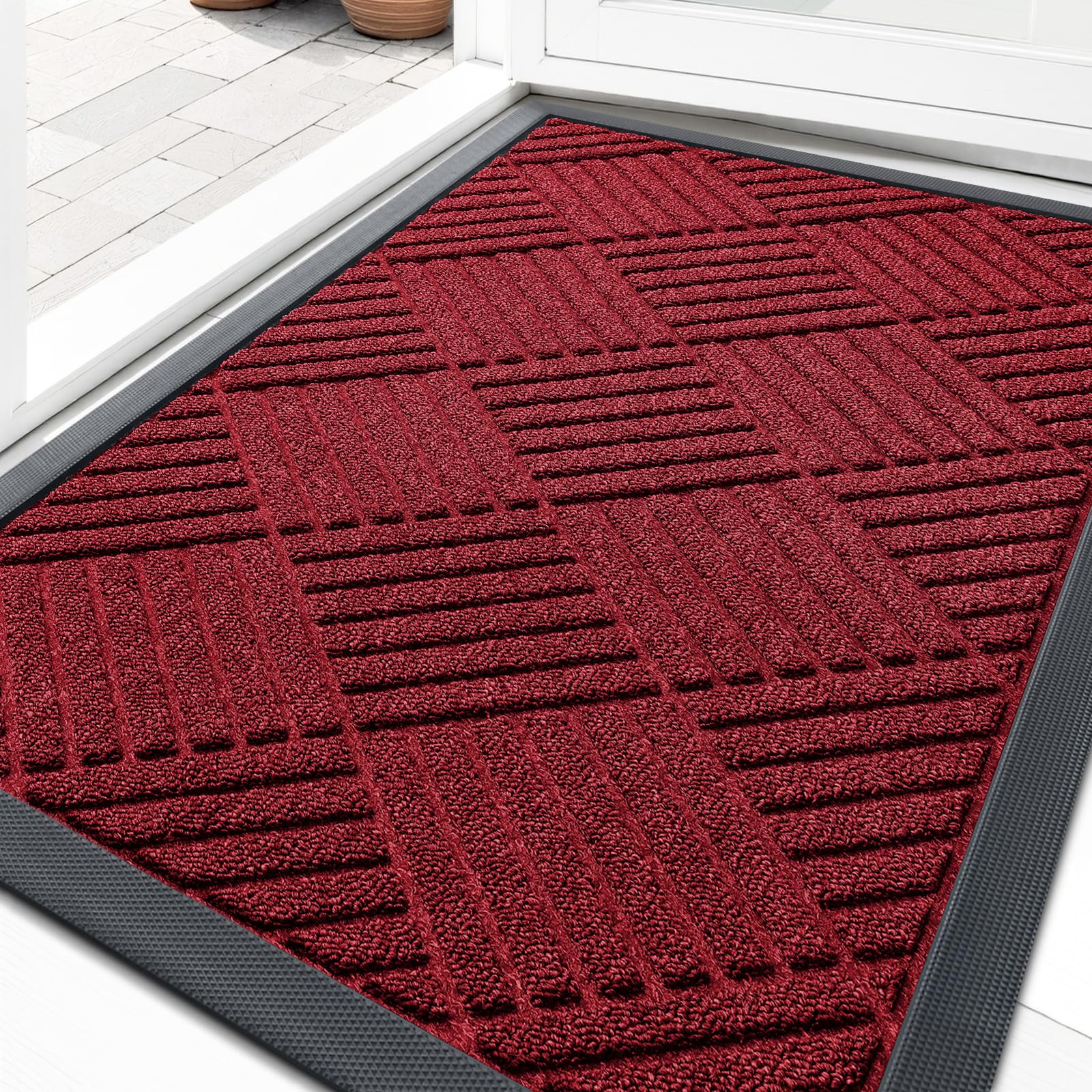 OLANLY Front Door Mat Outside Entrance 33x21, Waterproof Heavy-Duty Doormat