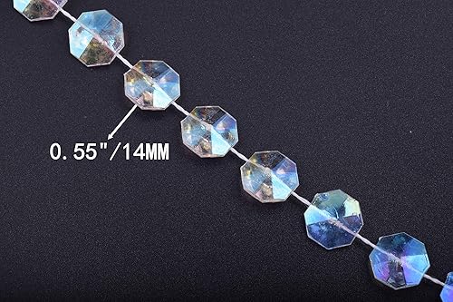 Miniatura 8 de KAOYOO The Roll - Cuentas de cristal transparente de 33 pies (33 pies) para decoración de fiesta de boda (colorido)