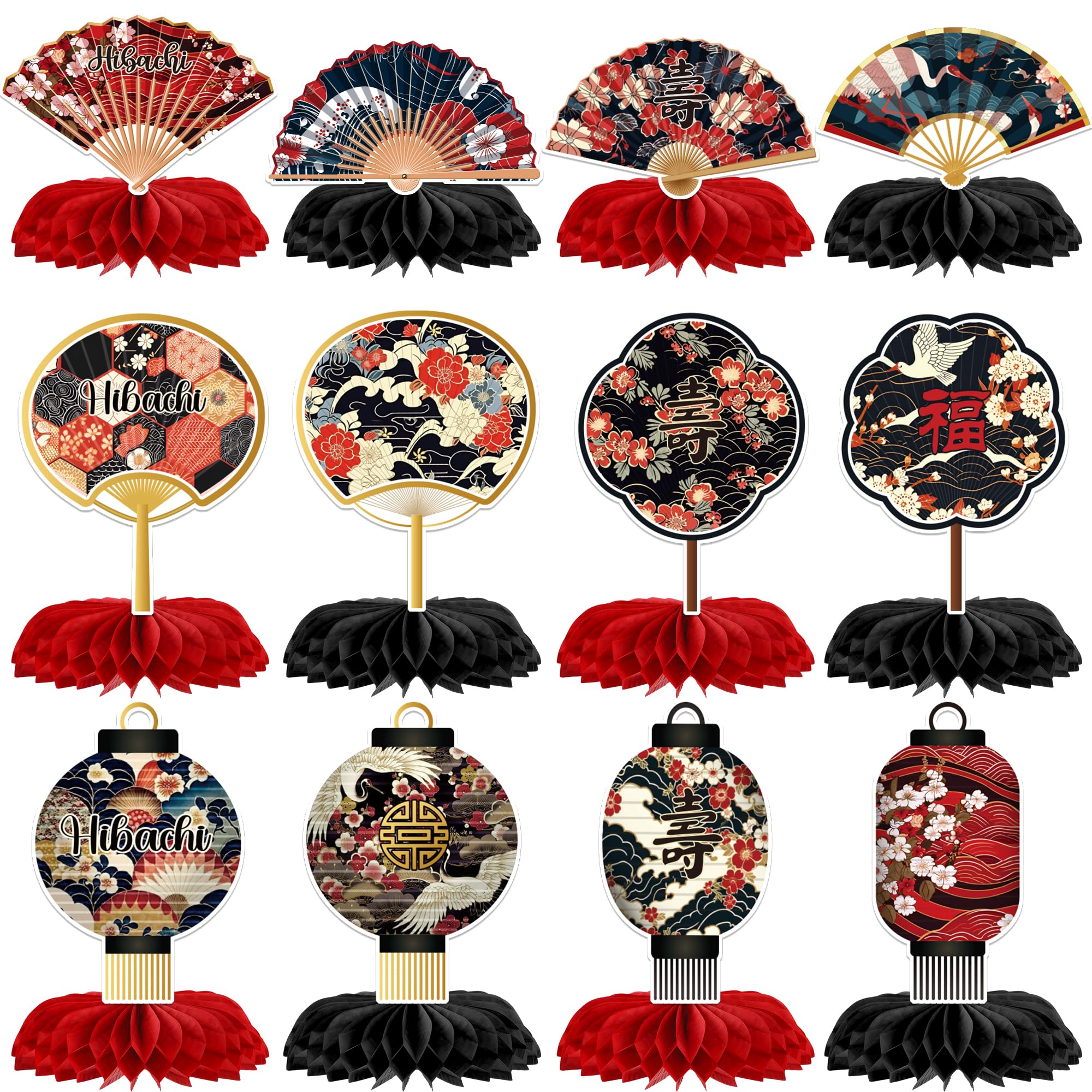Hibachi Birthday Party Decorations - 12 Pcs Japanese Centerpiece