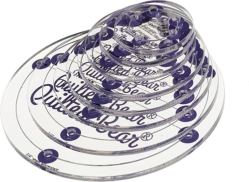 Las plantillas de acolchado circular de The Quilted Bear  8 plantillas de acolchado acrílicas transparentes y antideslizantes para corte preciso de