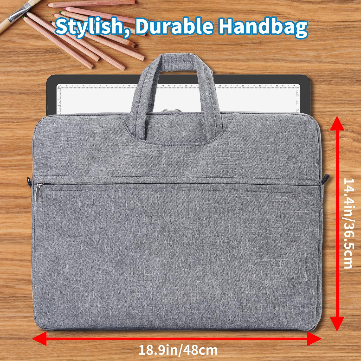 Rechargeable A3 Diamond Art Light Board with Carry Bag, 5600 Lux Tracing Light Box with Side Physical Buttons, 3 Colors & 6 Levels of Brightness, LED Light Pad for Diamond Painting, Weeding Vinyl