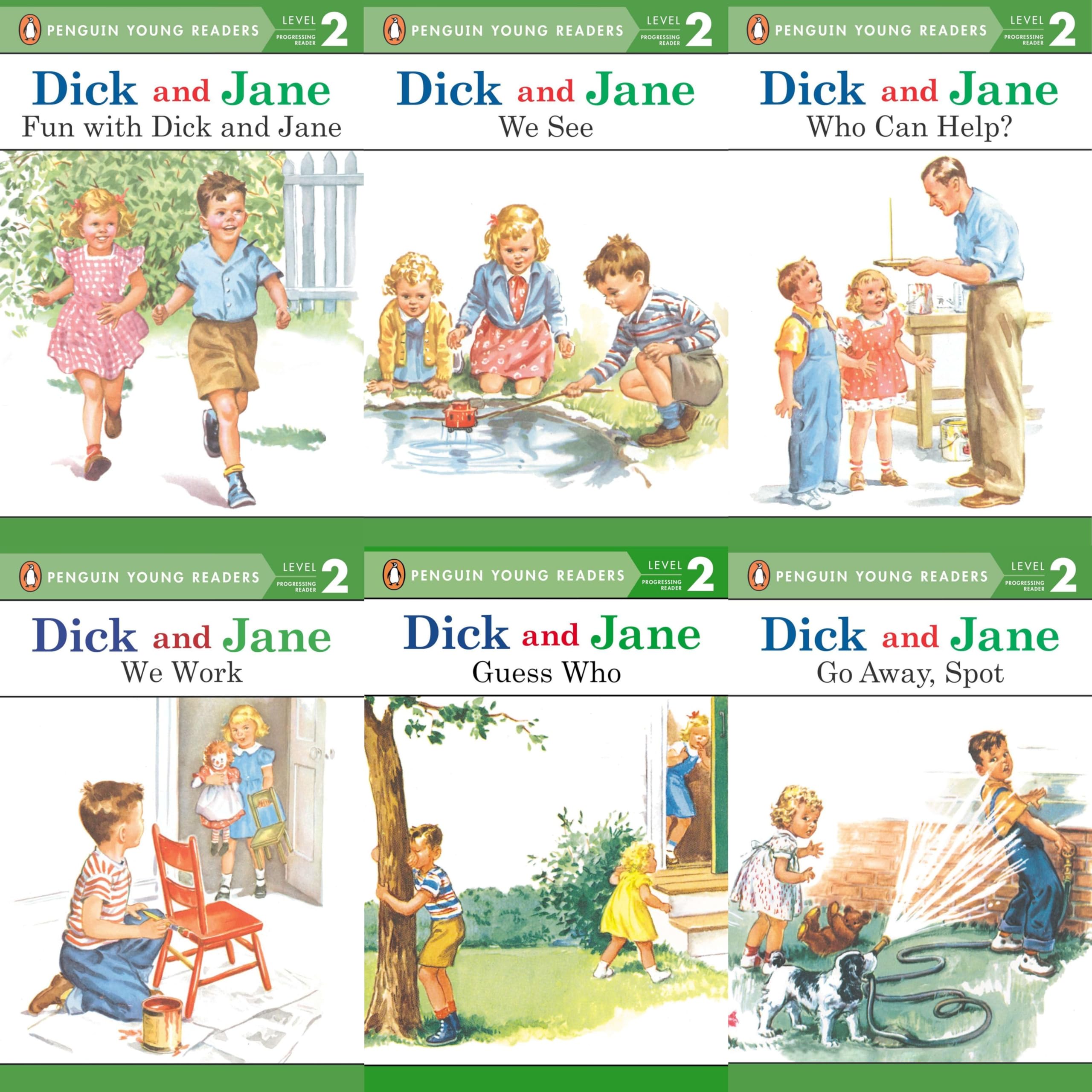 Dick and Jane Level 2 Readers - Set of 6 Children's Books - Ages 4-6 Paperback