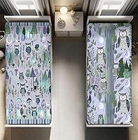 Vista 15 de Ambesonne Sábana bajera abstracta con estampado gráfico de letras del alfabeto de colores, funda de cama con bolsillo profundo elástico para mayor