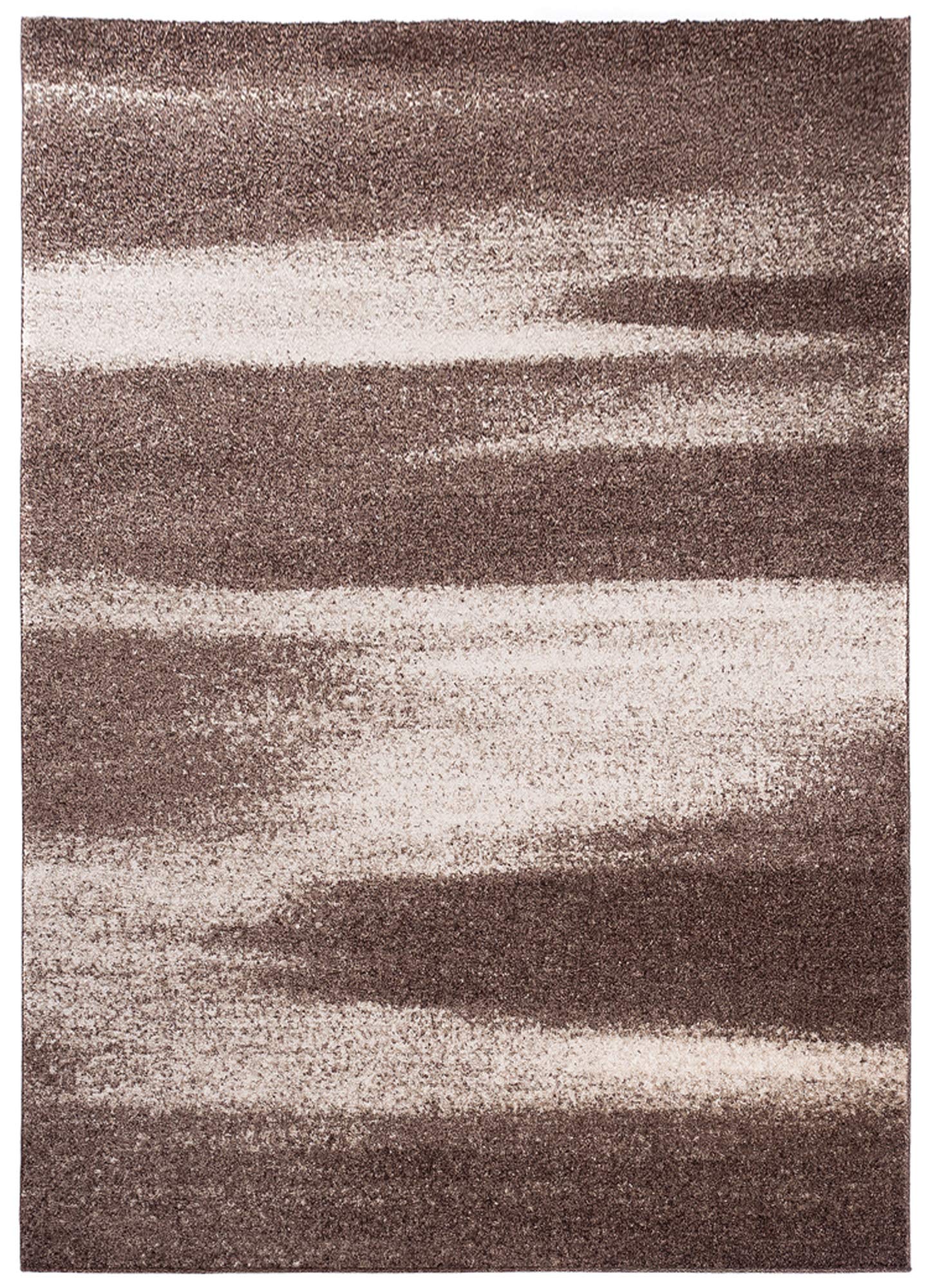 Tapiso Dywan Sari nakrapiany designerski krótkie runo beżowy brązowy jasnobrązowy z abstrakcyjnym rozmazywaniem paski wzór salon Ökotex 300 x 400 cm