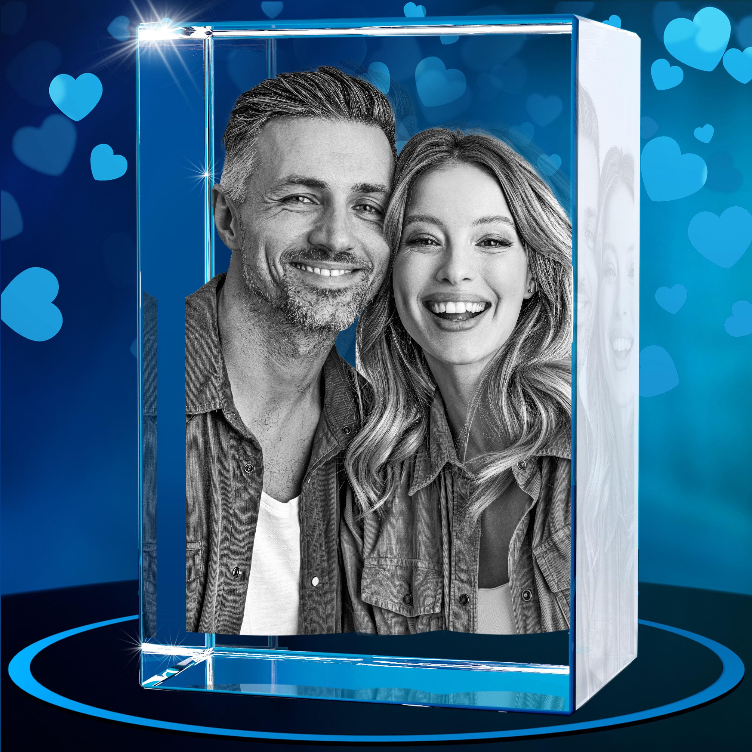 ArtPix 3D Crystal Photo, Personalized Mothers Day Gifts With Your Own Photo for Him, Her, Mom, Dad, 3D Laser Etched Picture, Engraved , Customized Memorial Anniversary Couples Gifts