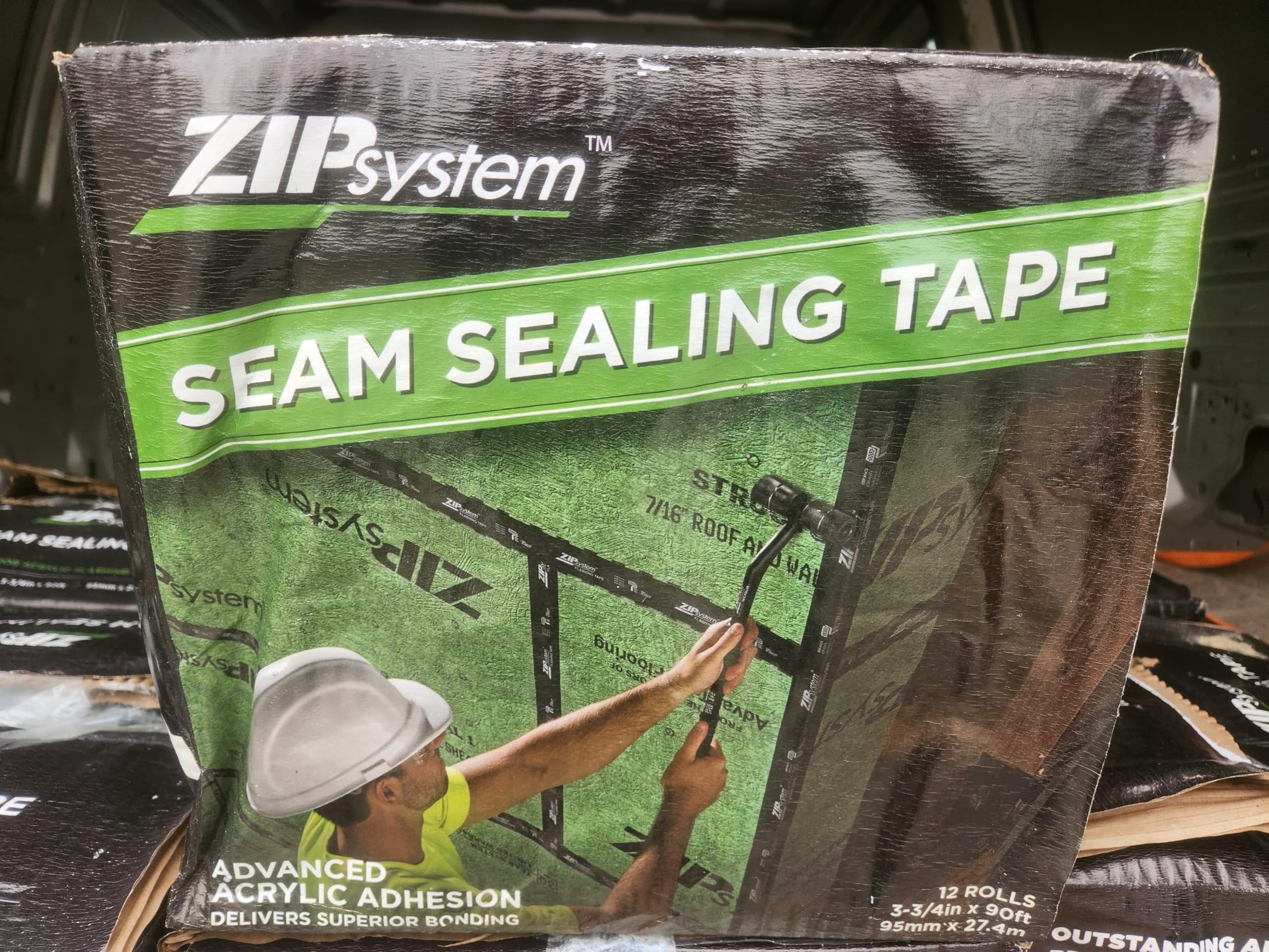 ZIP System Huber Flashing Tape | 3.75 inches x 90 feet | Self-Adhesive Flashing for Doors-Windows Rough Openings (3.75" x 90')