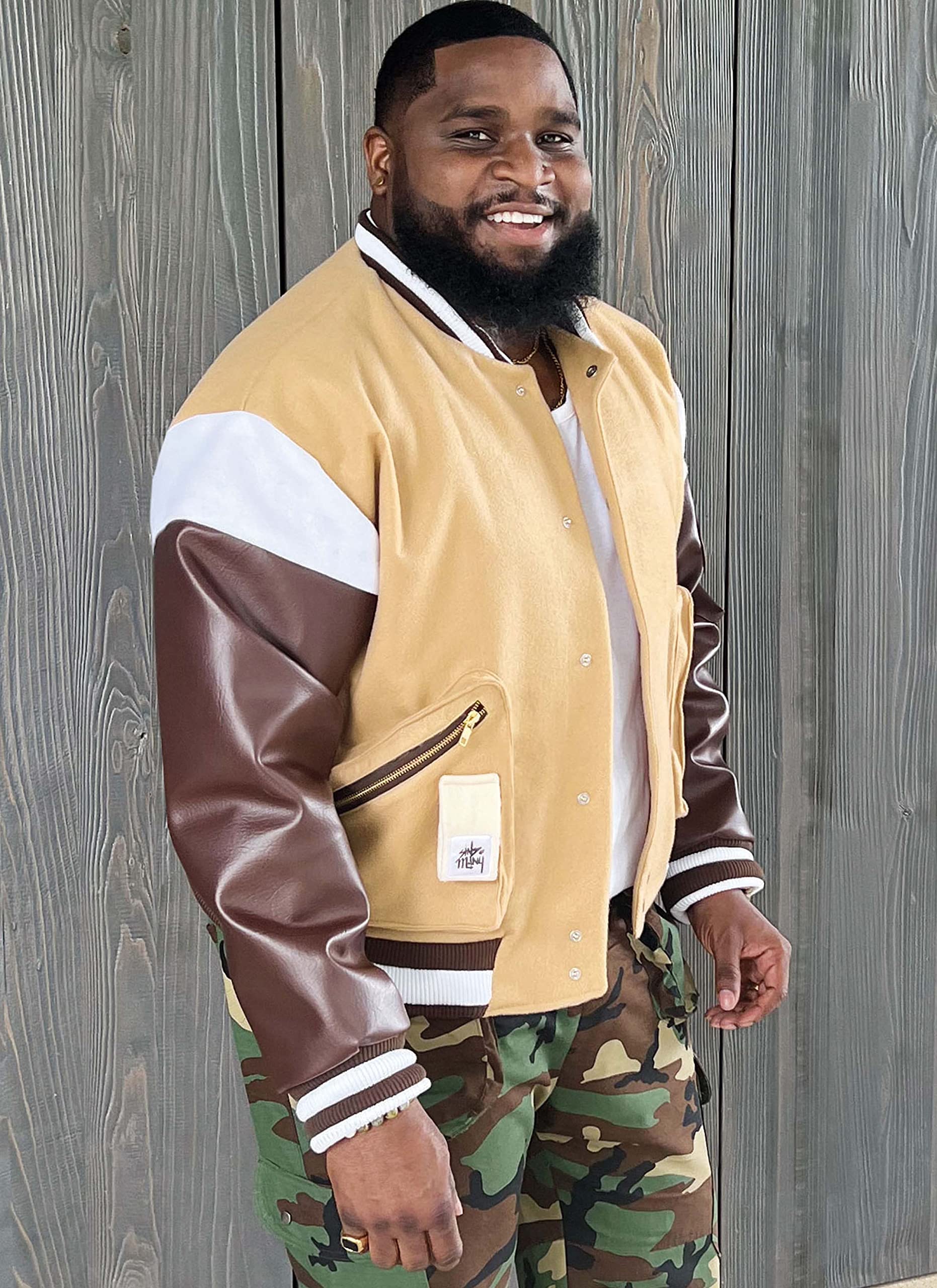 Amazon.com: Know Me Men's Varsity Bomber Jacket in Two Lengths