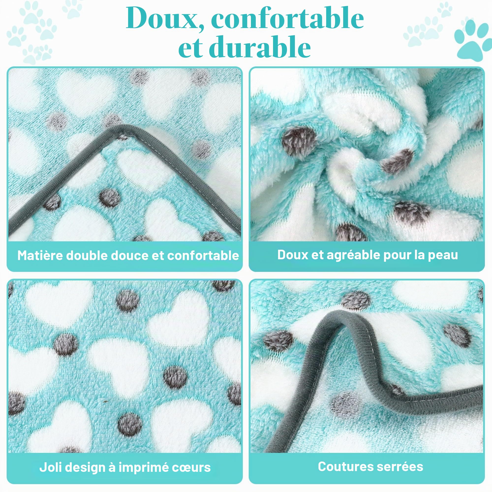 Lot de 6 couvertures pour cochons d'Inde réutilisables - En polaire - Pour petits animaux - Absorbant - Lavables - Pour hamsters, furets, hérissons et