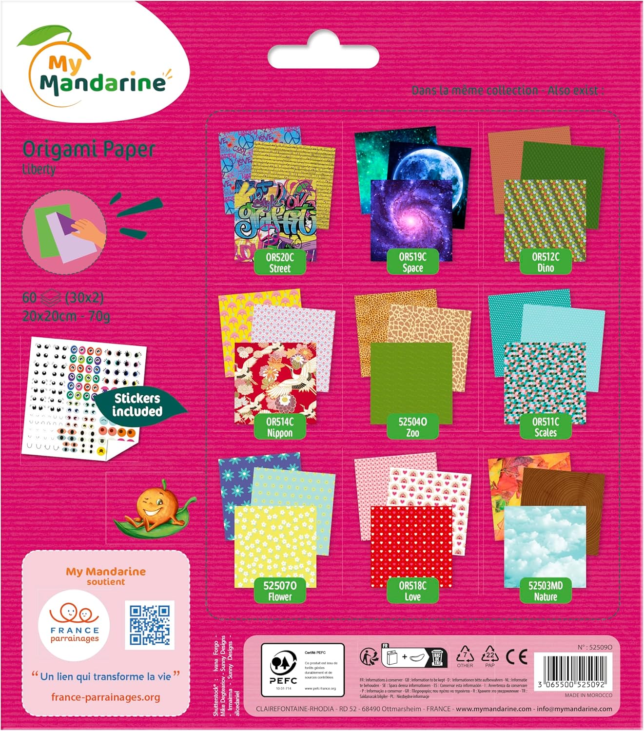Avenue Mandarine Origami Paper, Liberty, 20 x 20 cm, 70 g