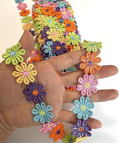 Miniatura 3 de Cinta de girasol de 15 yardas, adornos de encaje para decoración de flores, cinta de bricolaje, bordado de encaje, manualidades para vestidos de