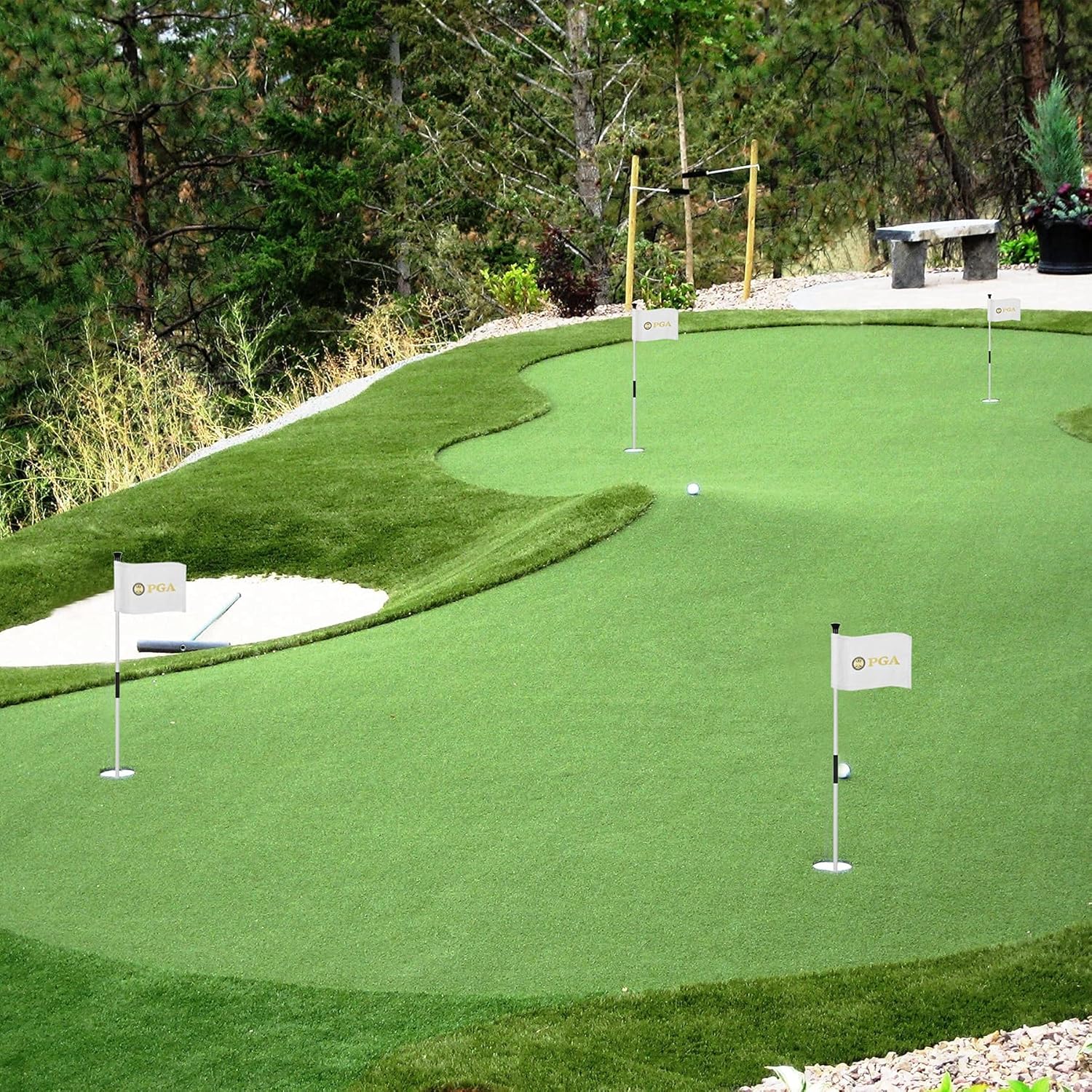 COGOLFING Golf Flag Mini, Double-Sided Augusta National Flags with PGA Regulation Tube, Double-Sewn 420D Nylon Practice Pin Flag for Yard Home Putting Green, All 8" L x 6" H, 9-Pack : Sports & Outdoors