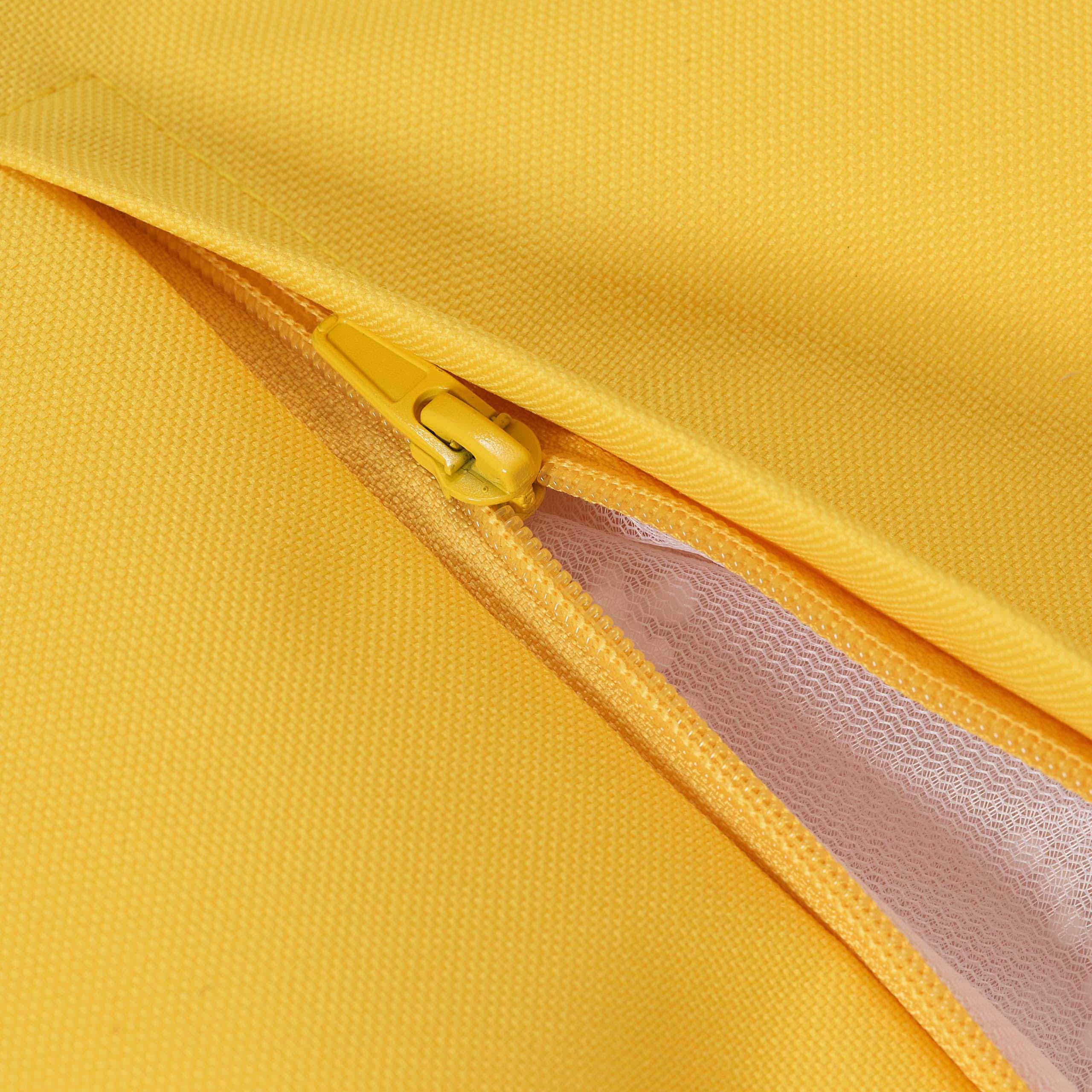 Lumaland Puff Reposapiés Impermeable Comfort Line - Taburete Otomano Redondo para Interior y Exterior - Resistente, Versátil y Moderno - 45 x 25 x 25 cm/Amarillo