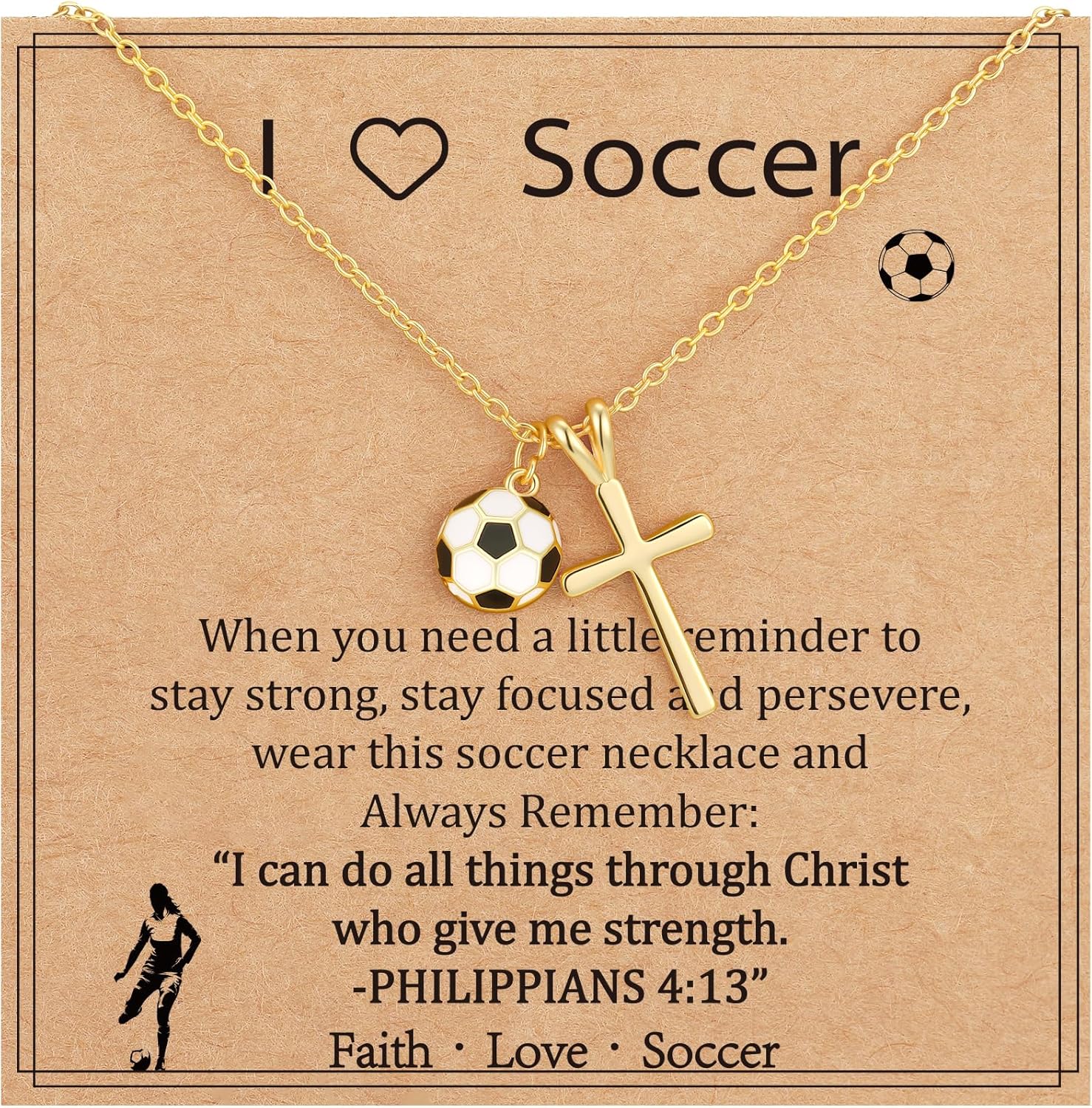 Softball/Volleyball/Basketball/Soccer Necklace for Teen Girls Women, Gold/Silver Cross Pendant Sport Accessories Valentines Christian Religious Jewelry Gifts for Teens Kids Lovers